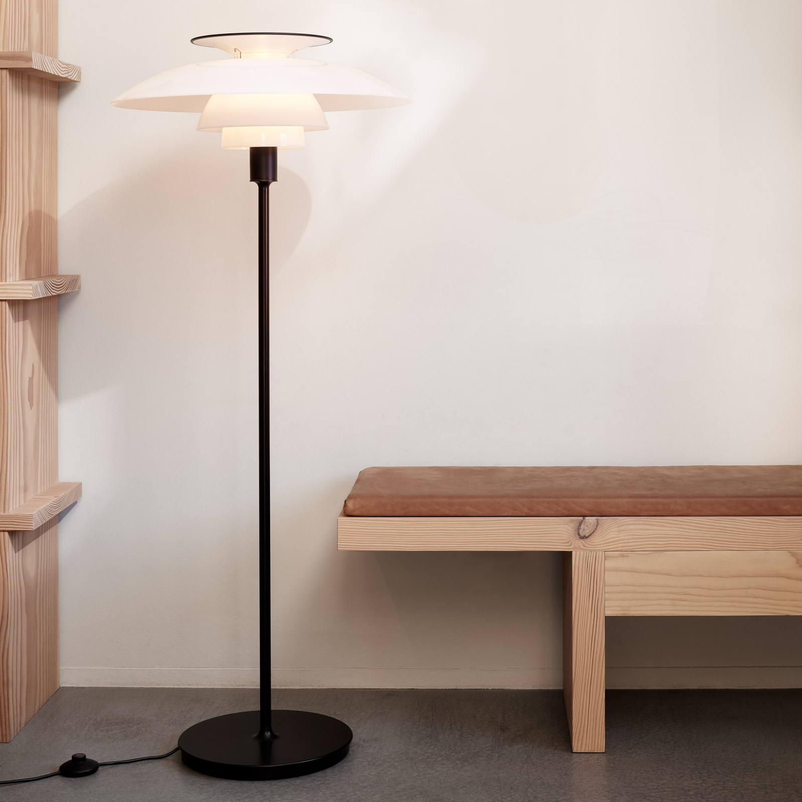 Louis Poulsen PH 80 floor lamp with foot switch
