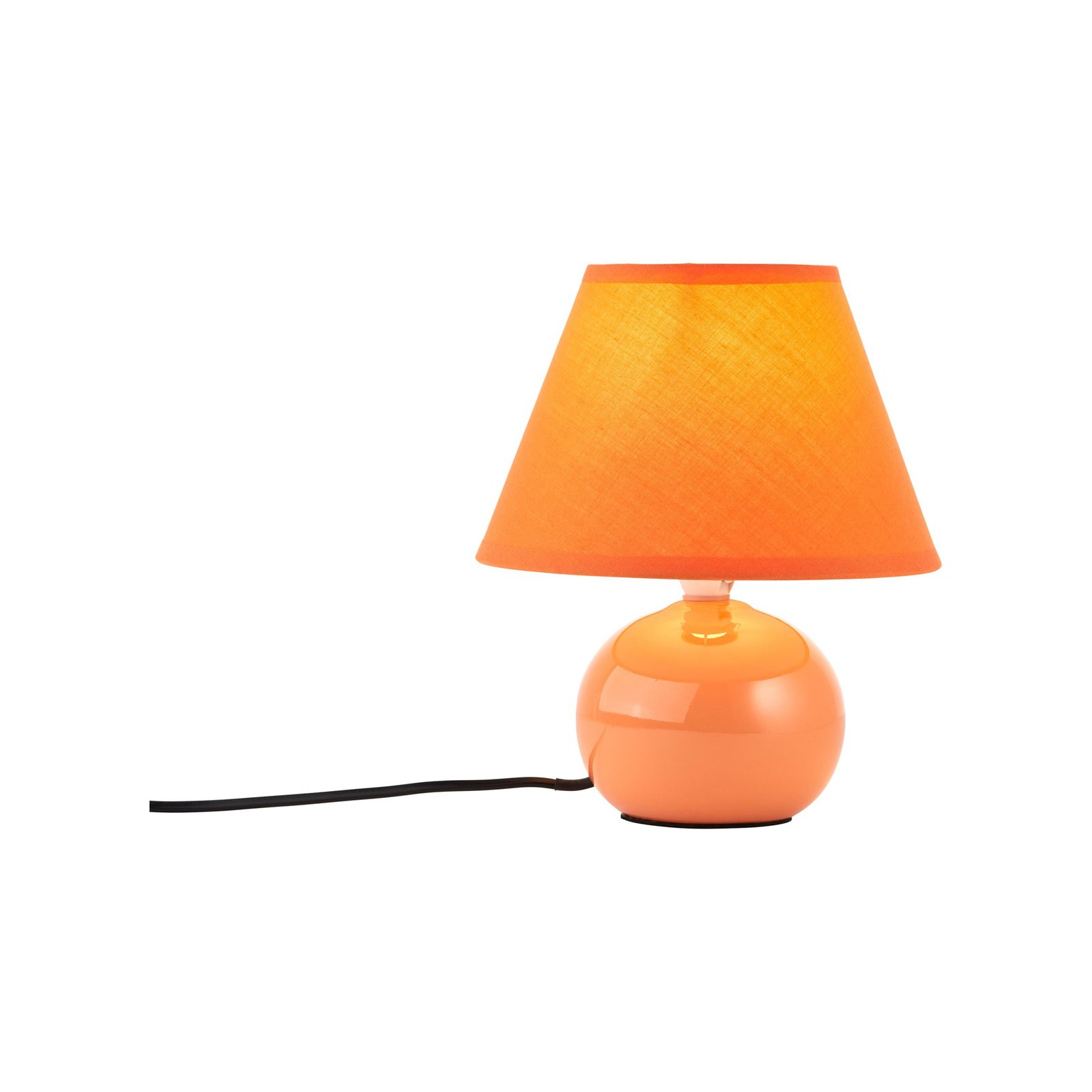 Tischlampe Primo, orange, Ø 19 cm, Textil/Keramik