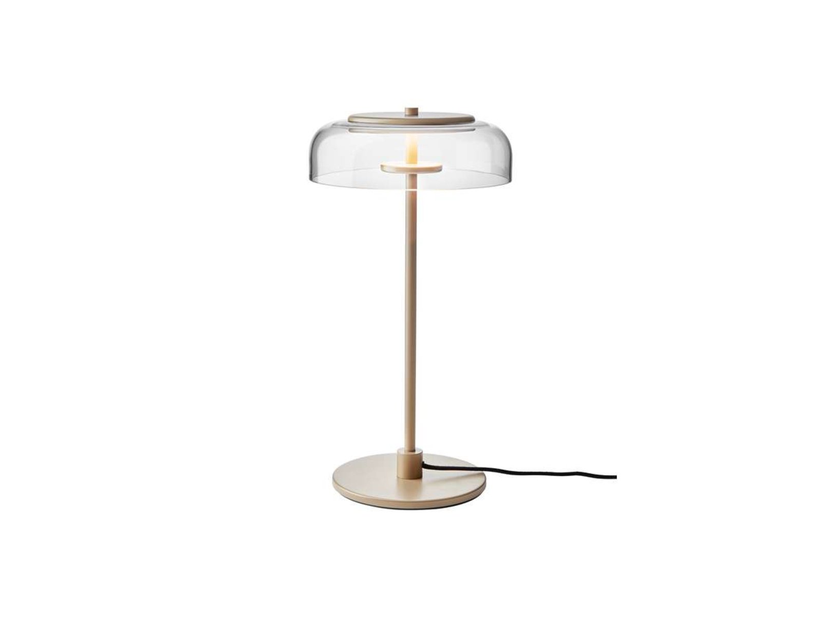 Nuura LED-bordlampe Blossi, høyde 43 cm, gullfarget/klar