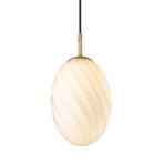 Twist Egg Pendel Ø15 Opal/Antique Brass - Halo Design