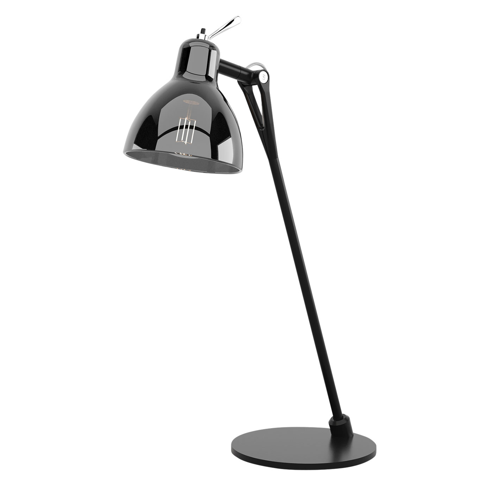 Luxy Glam T0 Pöytävalaisin Black/Smoke Chrome Semi Transparent - Rotaliana