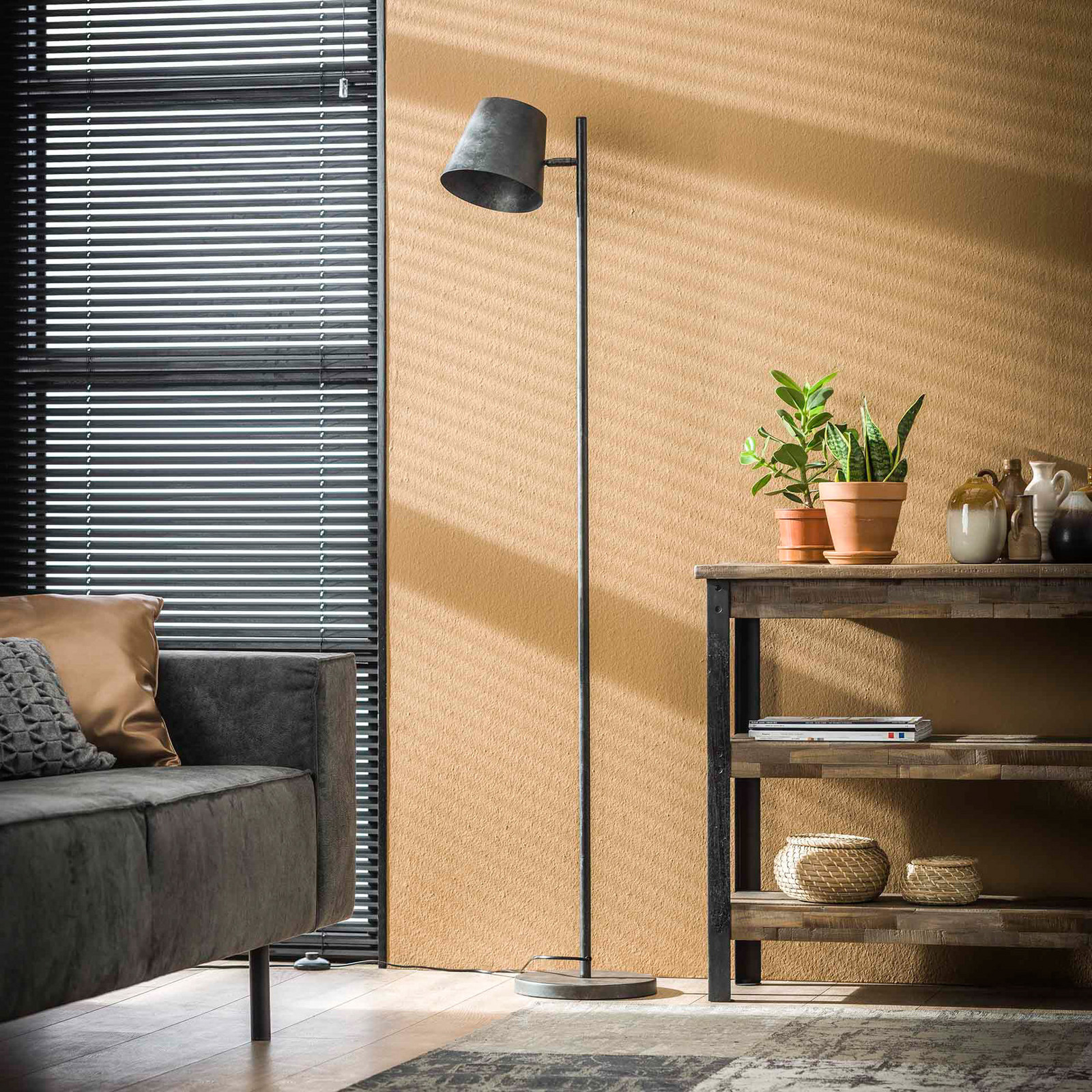 Zijlstra Lampadar Karenina înălțime 157 1 bec - Camera de zi / sufragerie - antracit - Metal