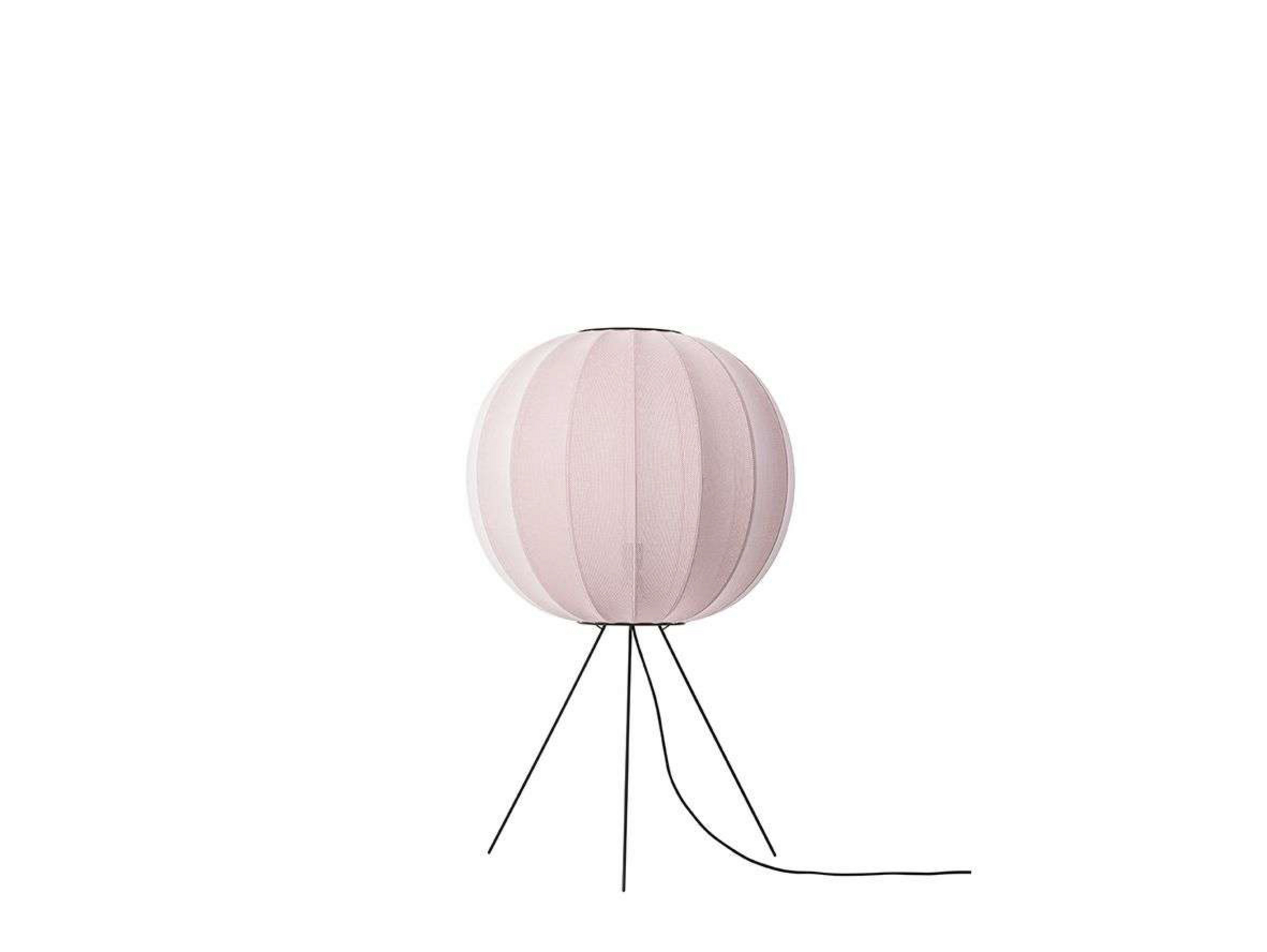 Candeeiro de pé Knit-Wit 60 Round, rosa, 100 cm - Feito à mão
