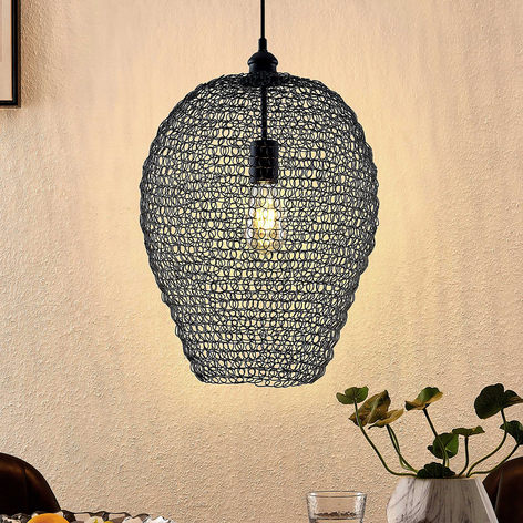 Lindby Benja suspension, à 1 lampe, noire