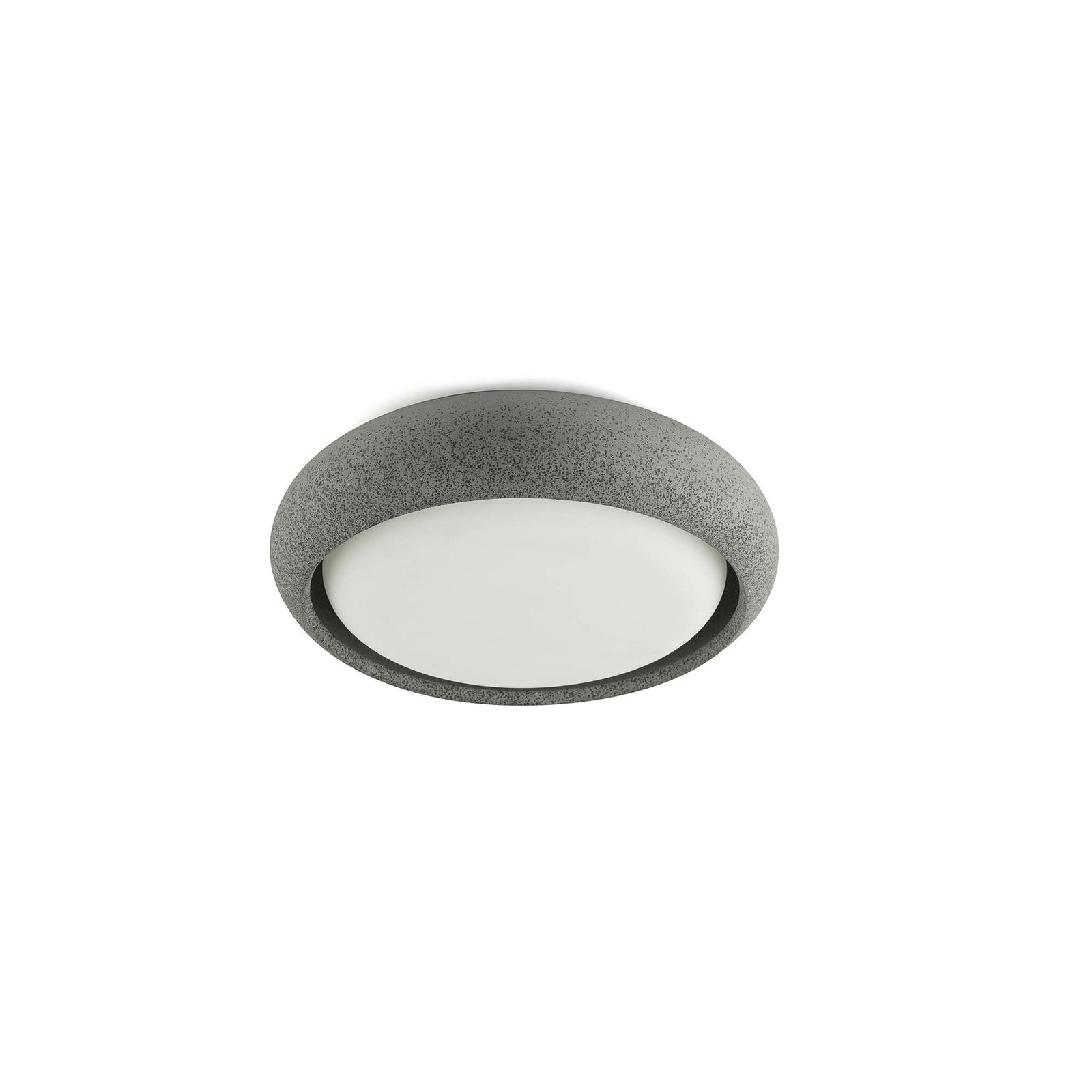 Plafonnier d'extérieur LED Anga, gris foncé, béton, Ø 24 cm