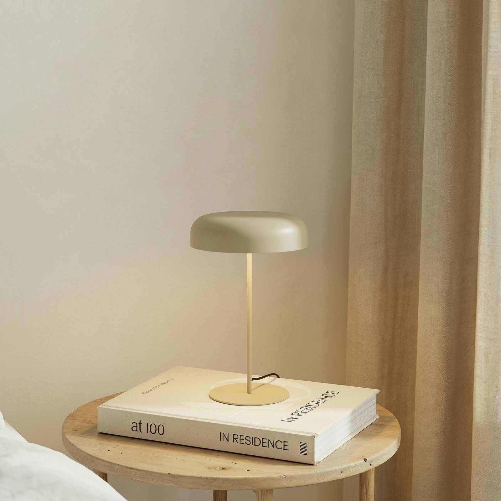 Lindby Tischleuchte Edion, beige, Metall, 45 cm günstig online kaufen