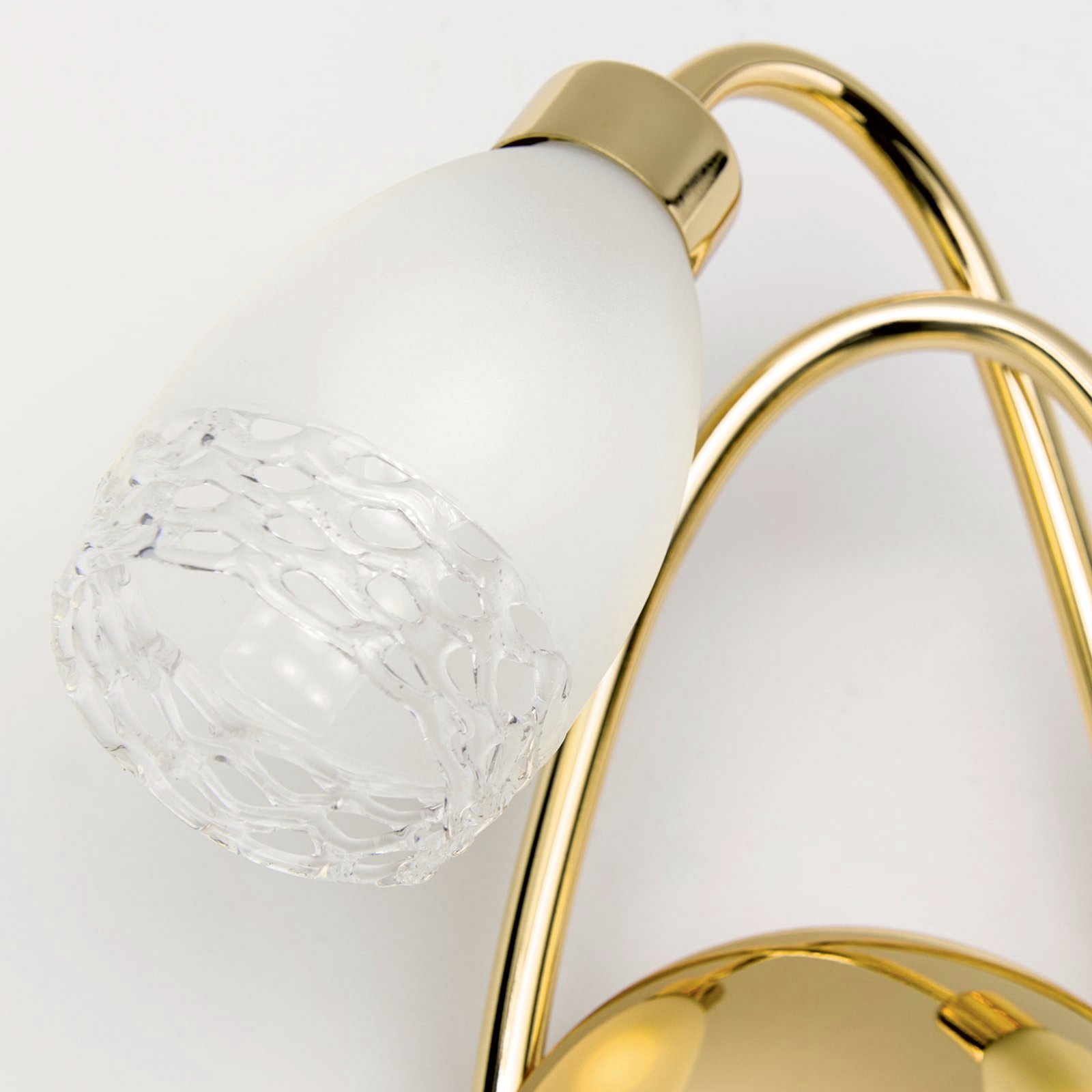 Aplică CARLA, culoare alamă Înălțime 35 cm Metal/sticlă 2 becuri.