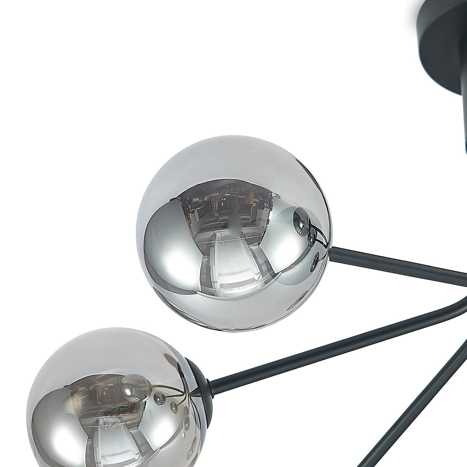Lucande Wynona taklampe, 7 lyskilder, svart