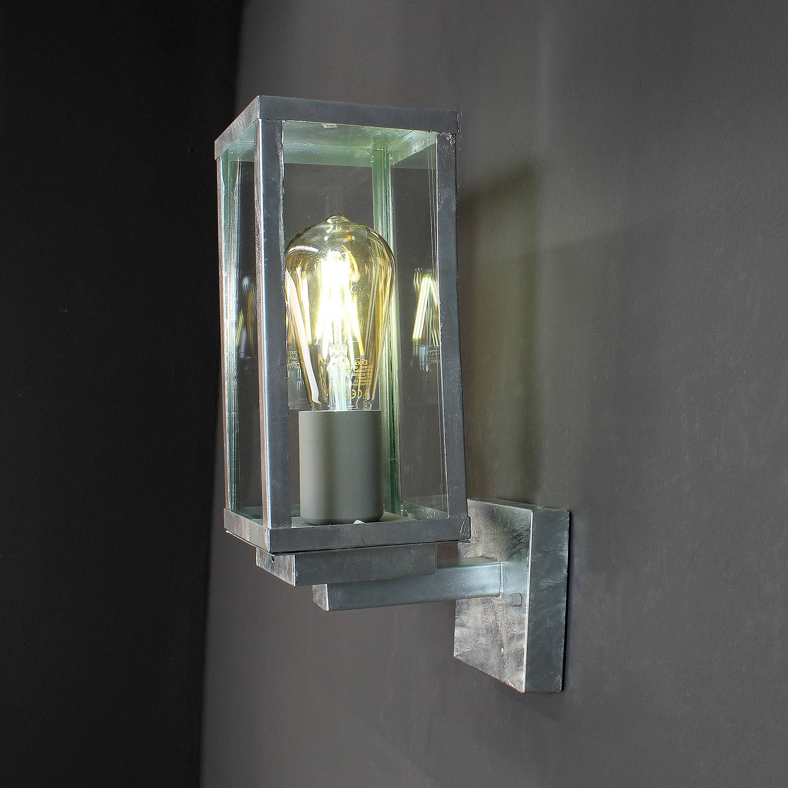 Eco-light külső fali lámpa karo, álló szürkületérzékelő cink