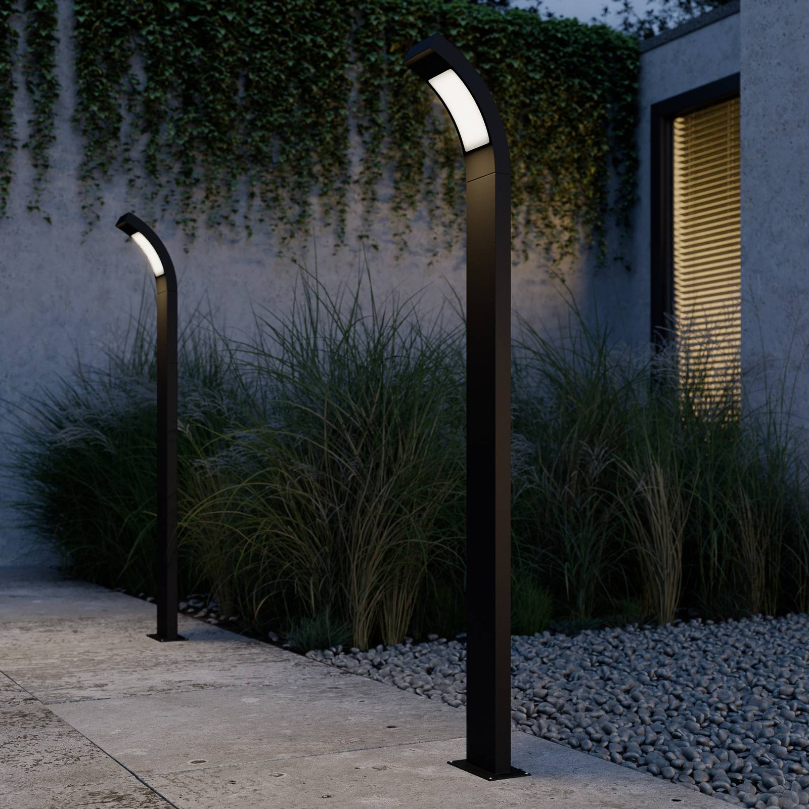 Juvia - LED gadelampe i grafitgrå aluminium