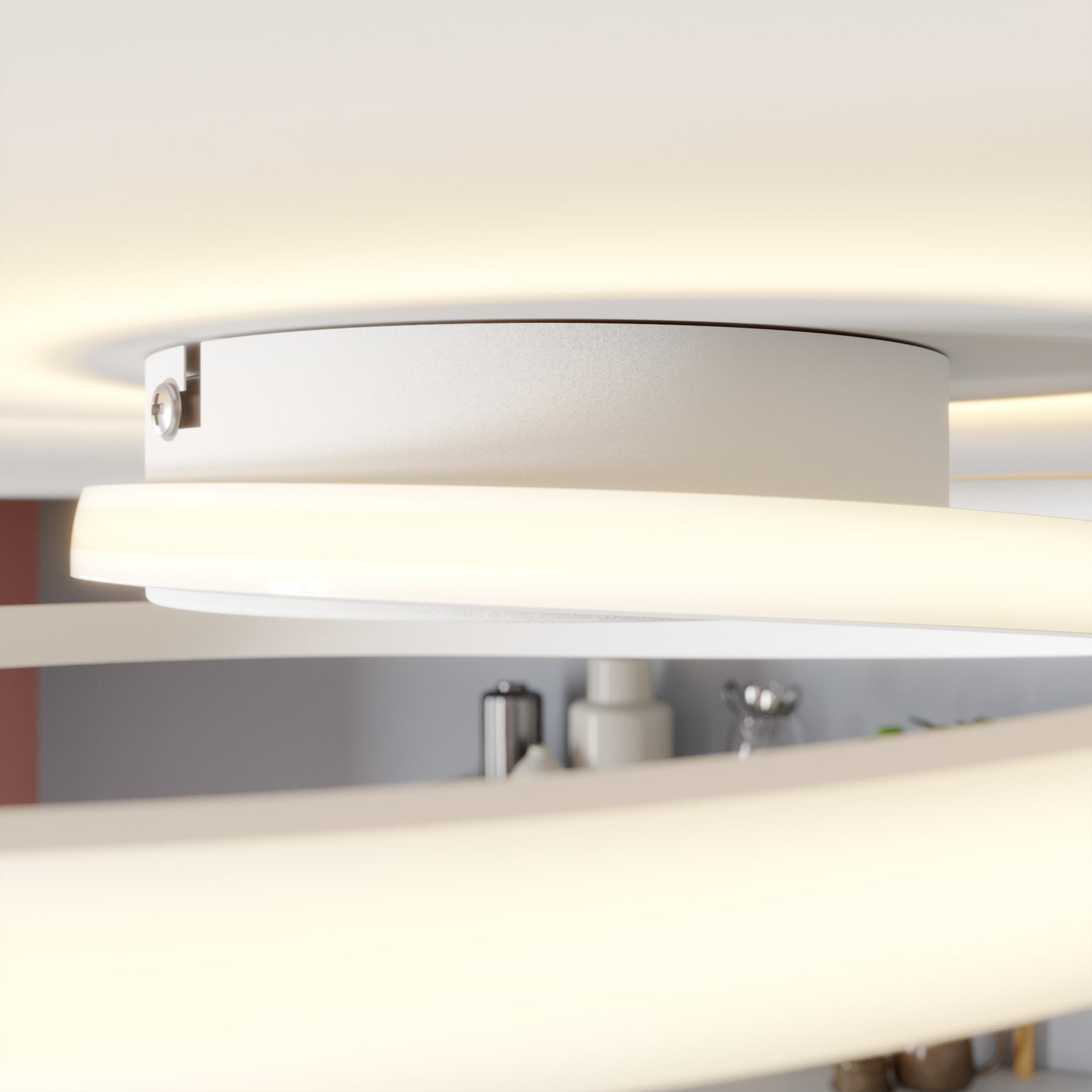 Lindby Kyron -LED-kattovalaisin, mattavalkoinen