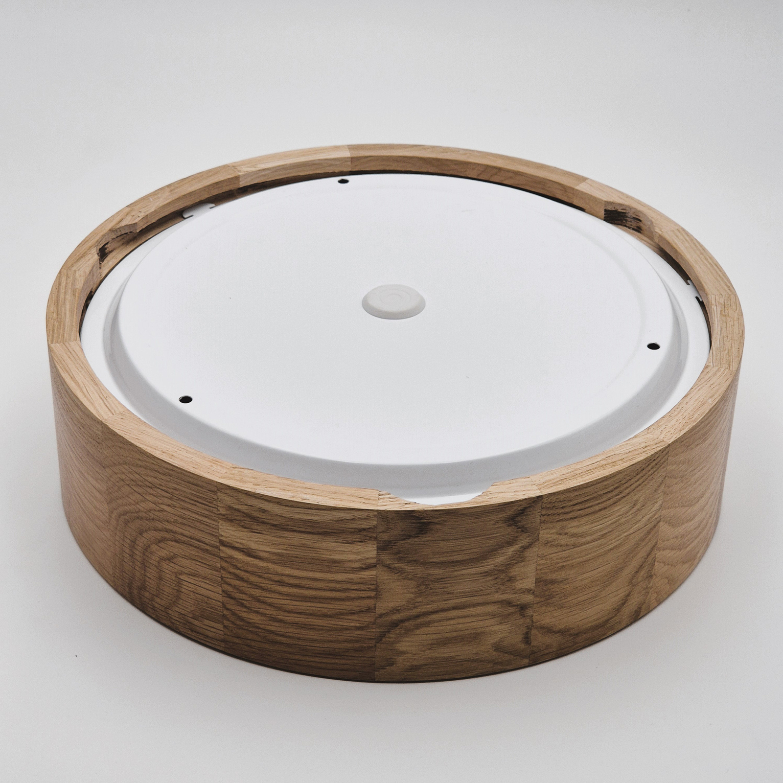 Envostar Caspian ceiling light, Ø 27 cm, IP54, oak