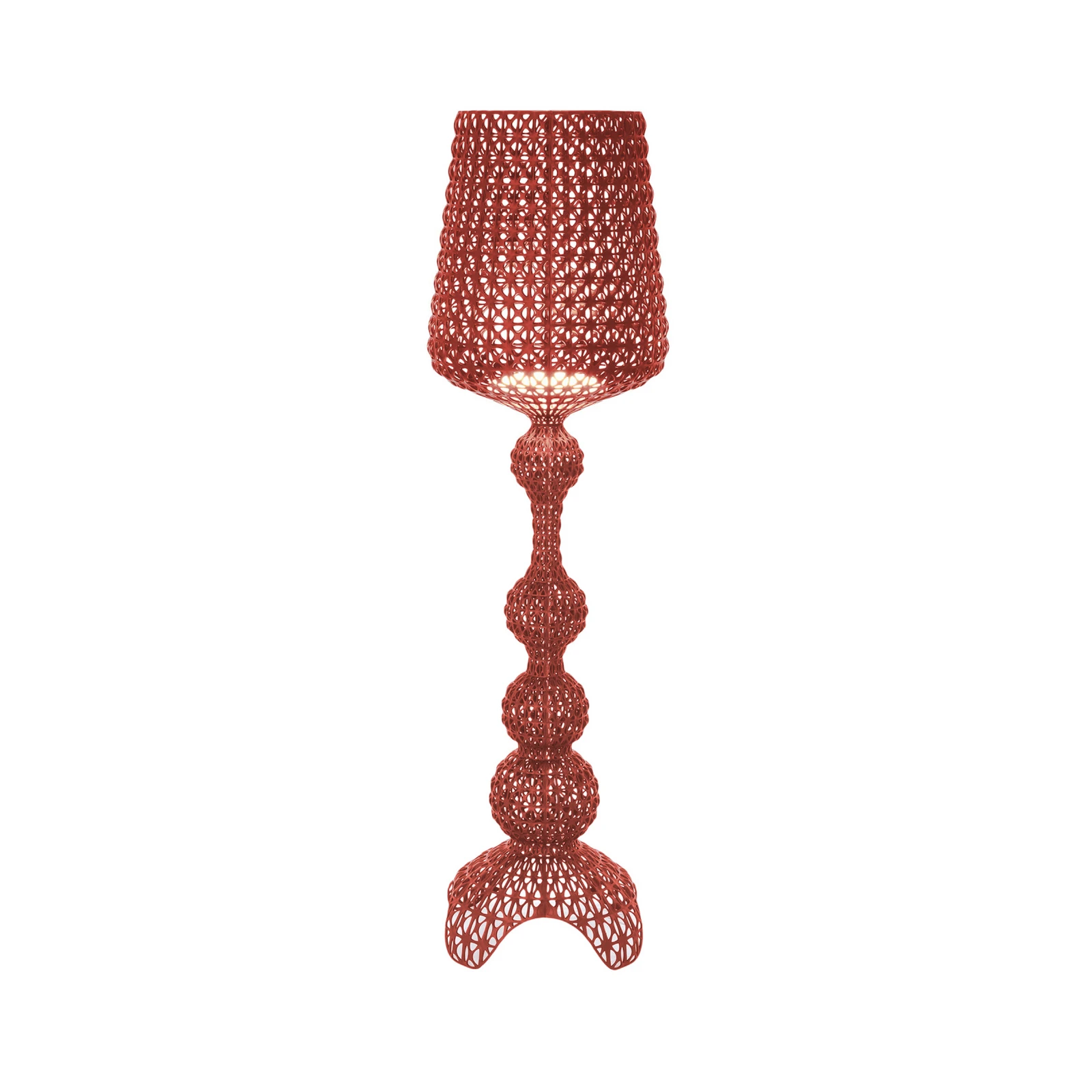Kartell LED āra stāvlampa Kabuki, sarkana, IP44, dimmerējama