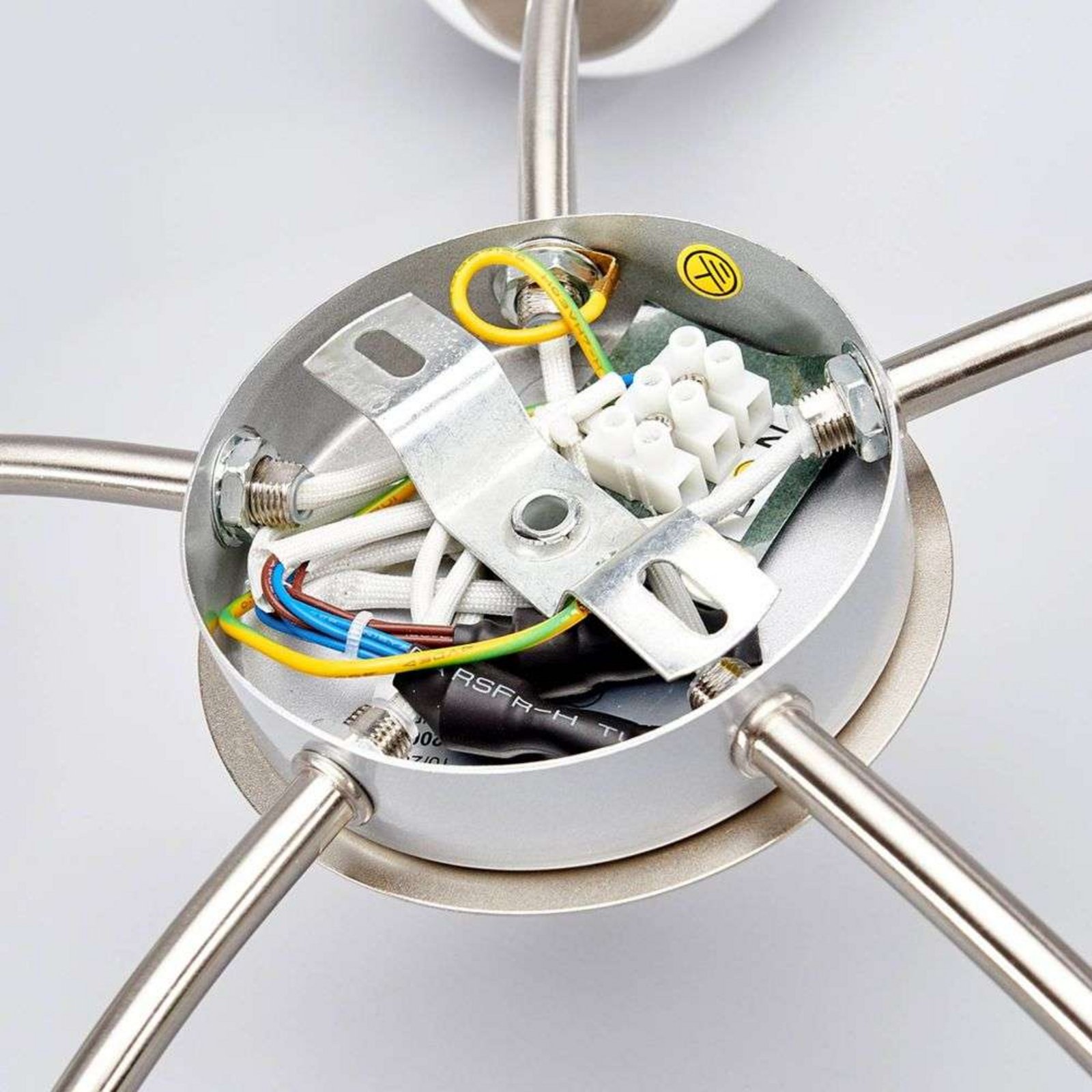 Elaina 5 Taklampe Nickel/Opal - Lindby