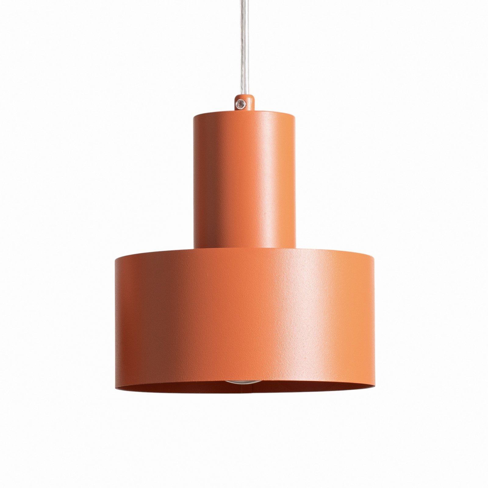 Rif 3 pendant light, brick red, 3-bulb, linear, steel