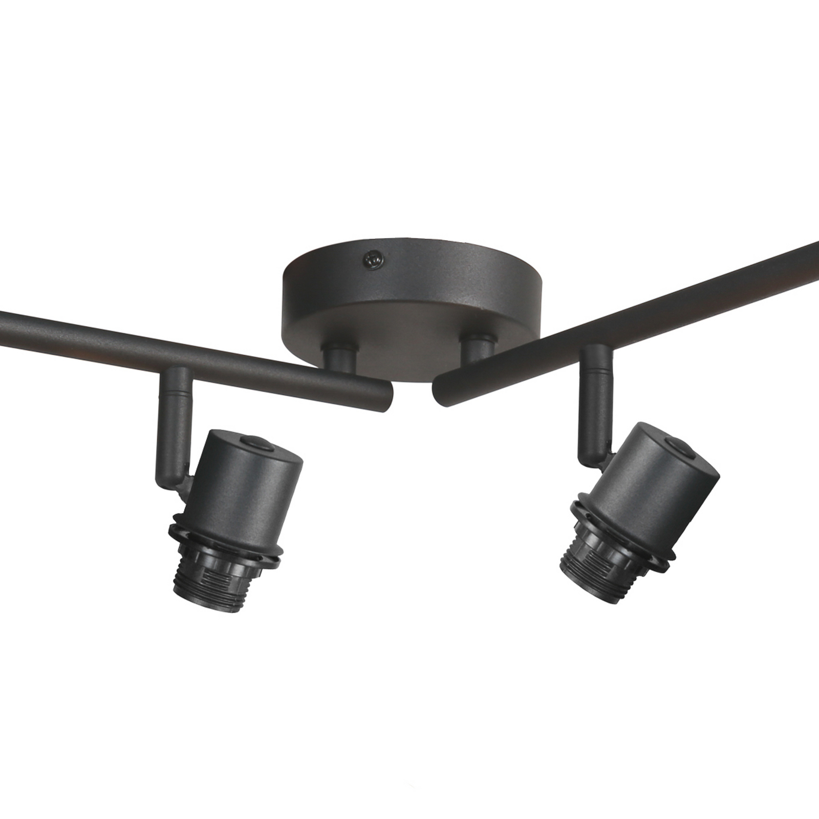 Φωτιστικό οροφής Sumba, 4 λάμπες, μαύρο, μπαμπού φυσικό/μαύρο, E14