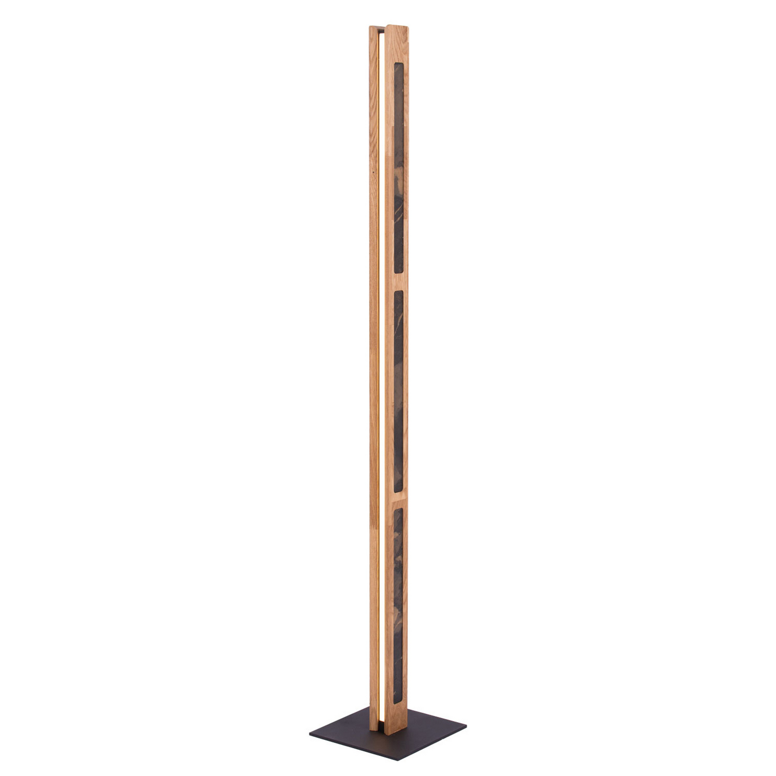 LED-lattiavalaisin Chile, 4-sivuinen, tammi/värillinen liuskekivi, 150 cm