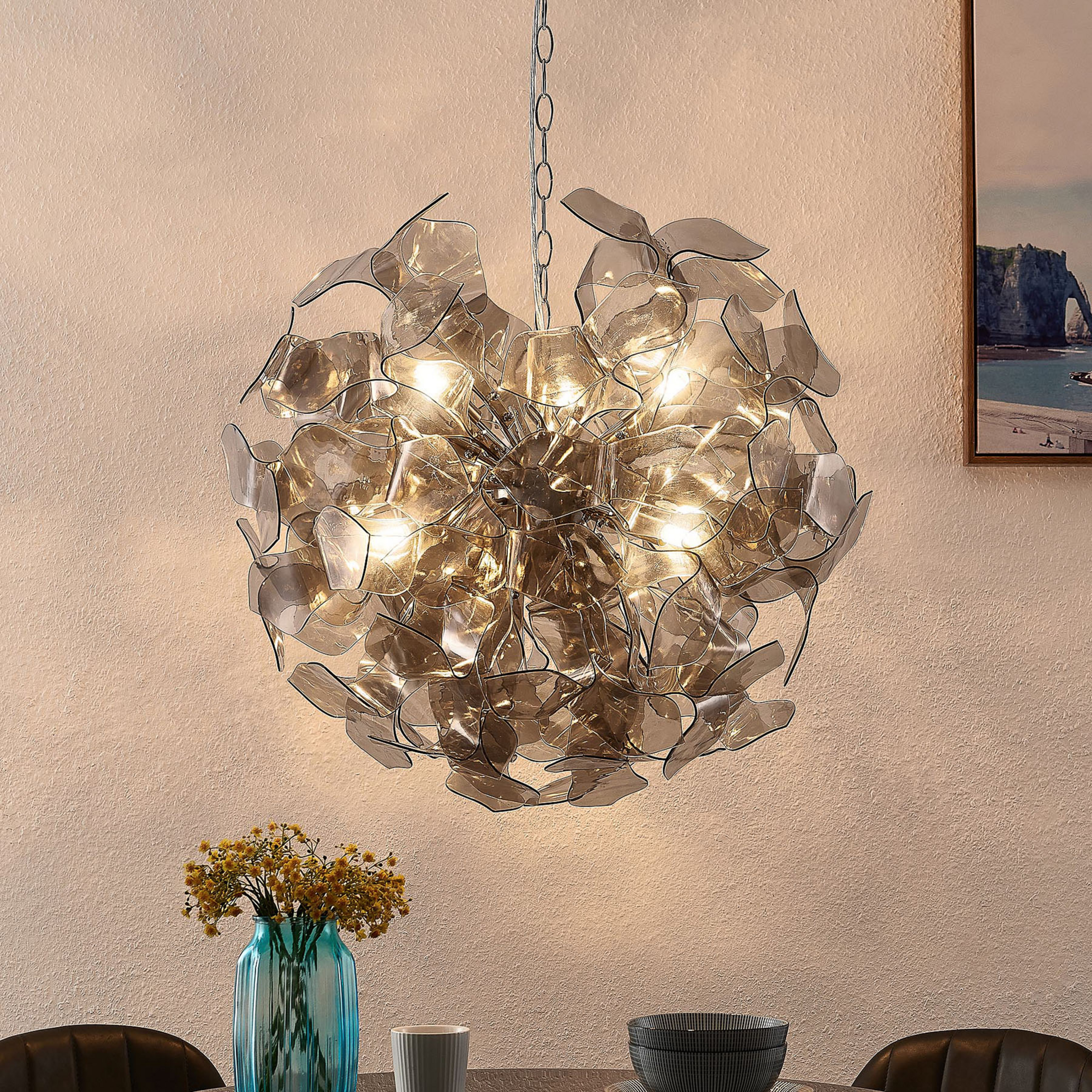 Lindby Moscalina lámpara colgante, gris humo