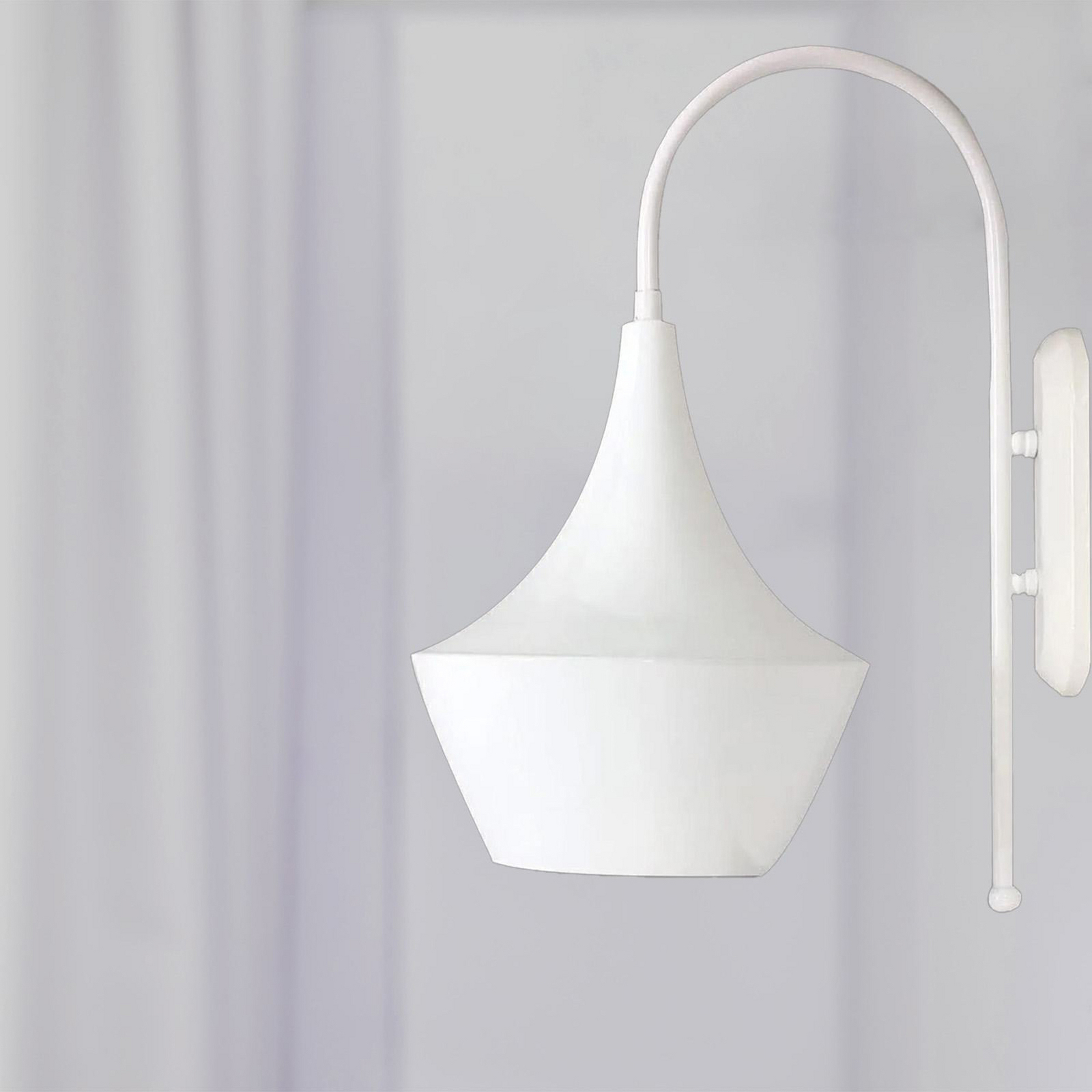 Kinkiet Bombe, biały, metal, wysokość 48 cm