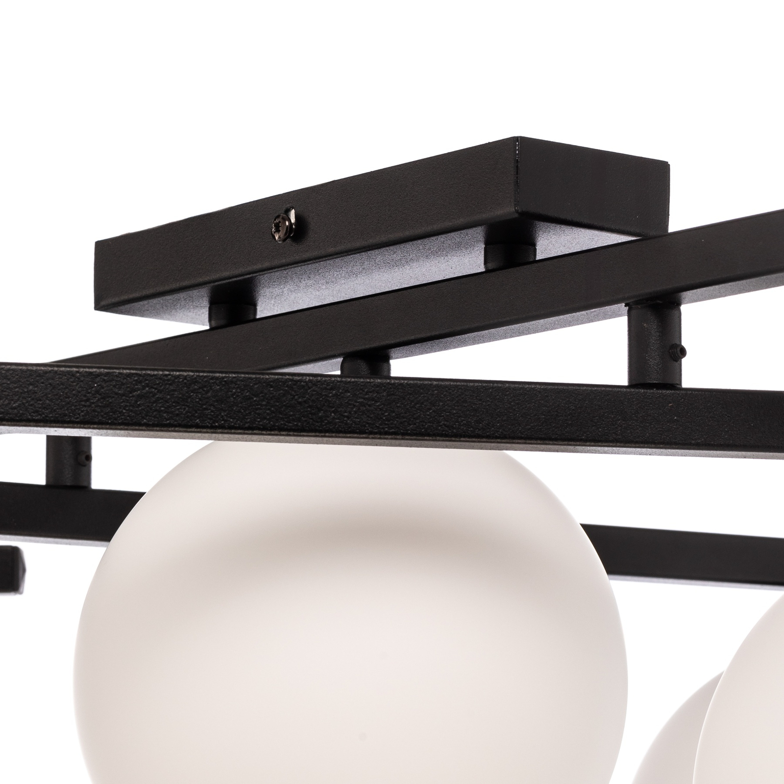 Plafonnier Smart, noir/opale, à 5 lampes