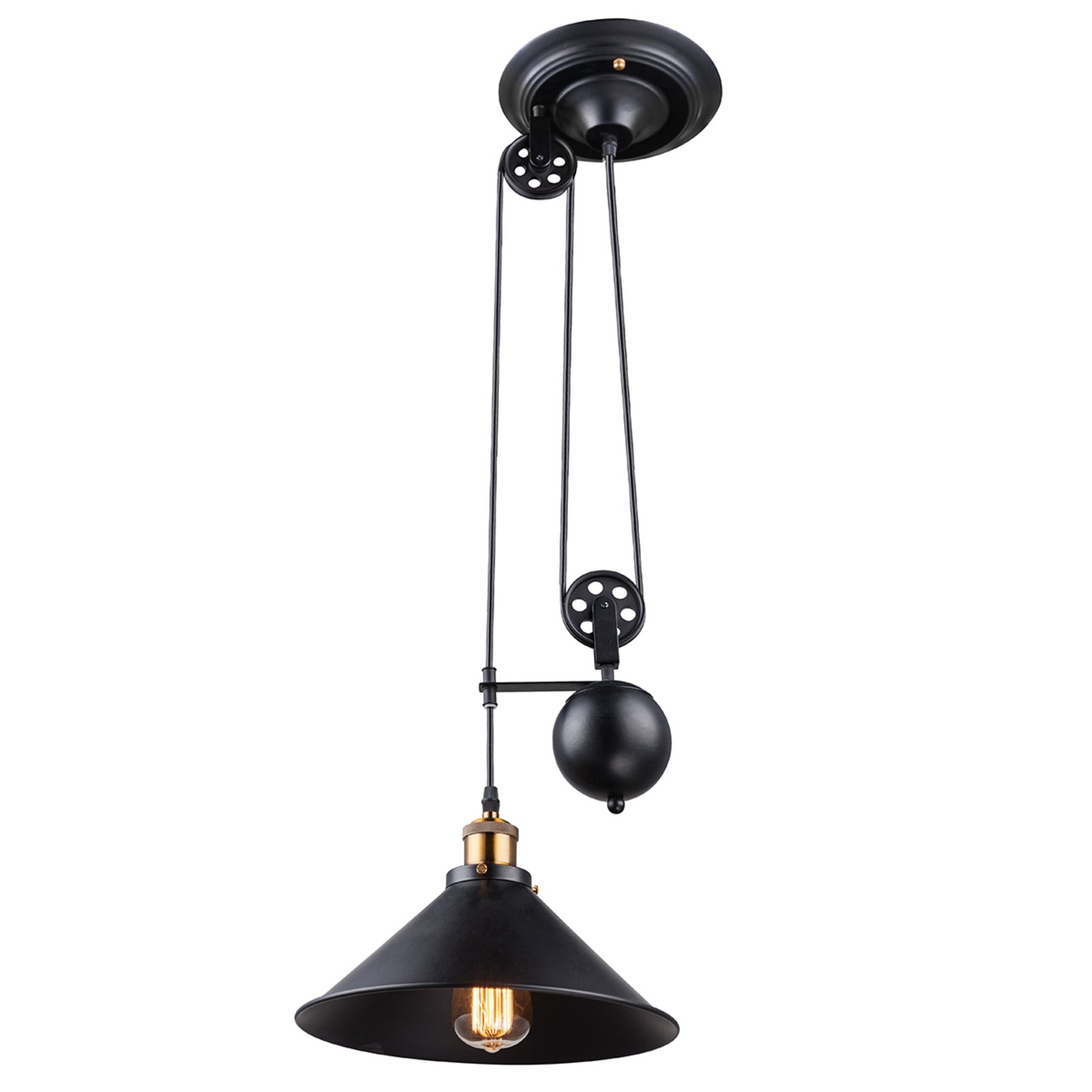 One-bulb hanging light Viktor - height-adjustable