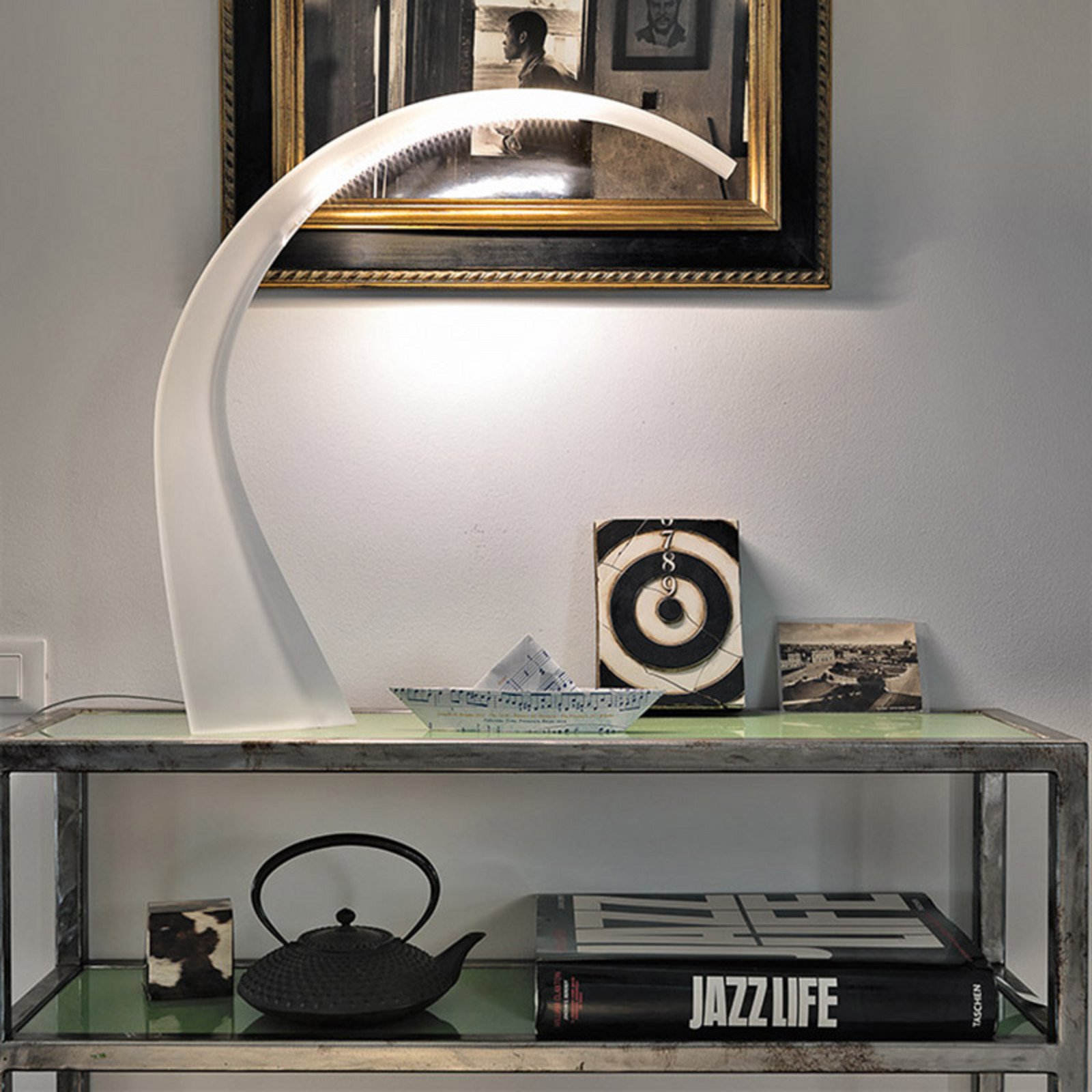 Lampă de masă LED Kartell Taj Mini alb 32 cm plastic - Camera de zi / sufragerie - design