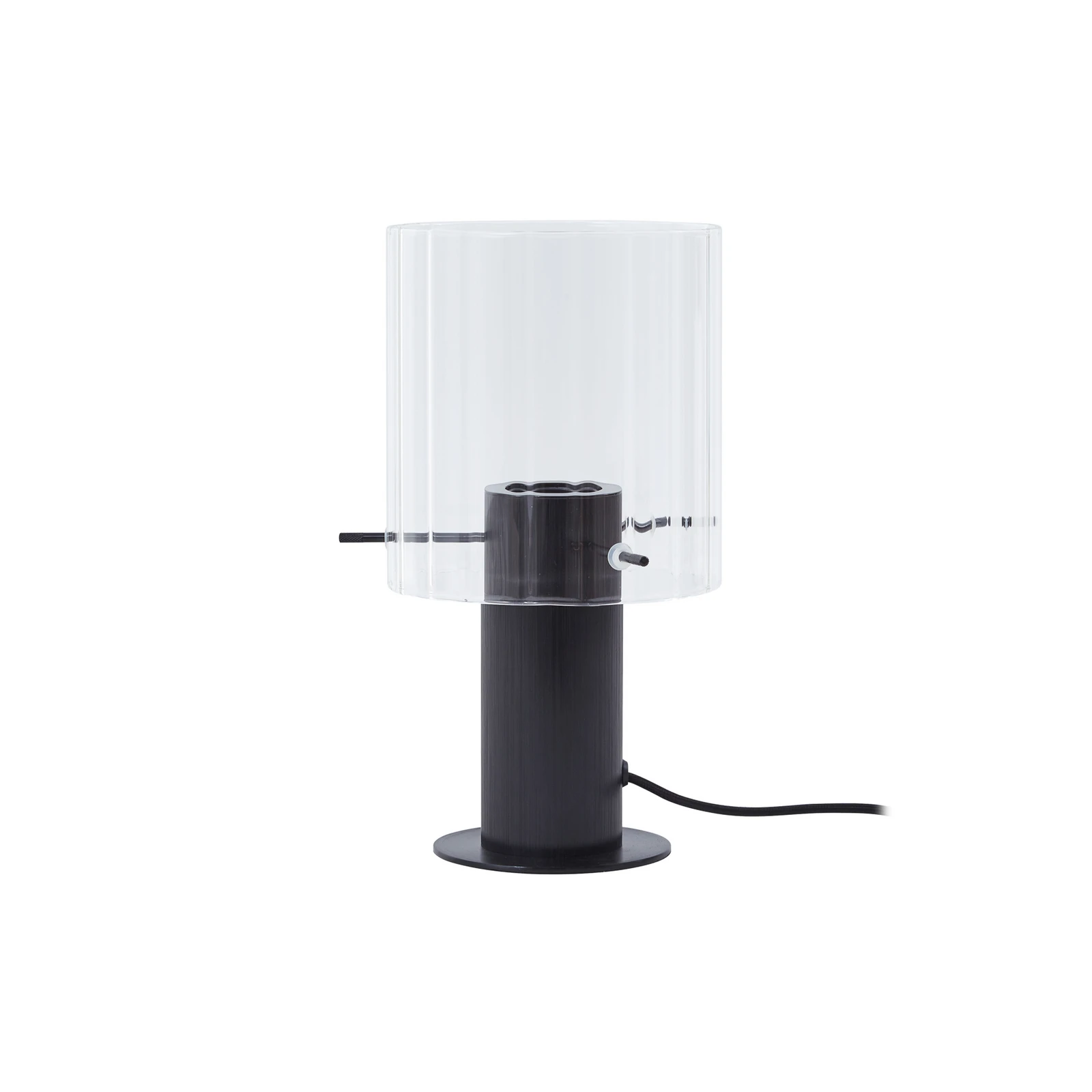 Lucande lámpara de mesa Eirian, negro, cristal, Ø 14 cm, E27