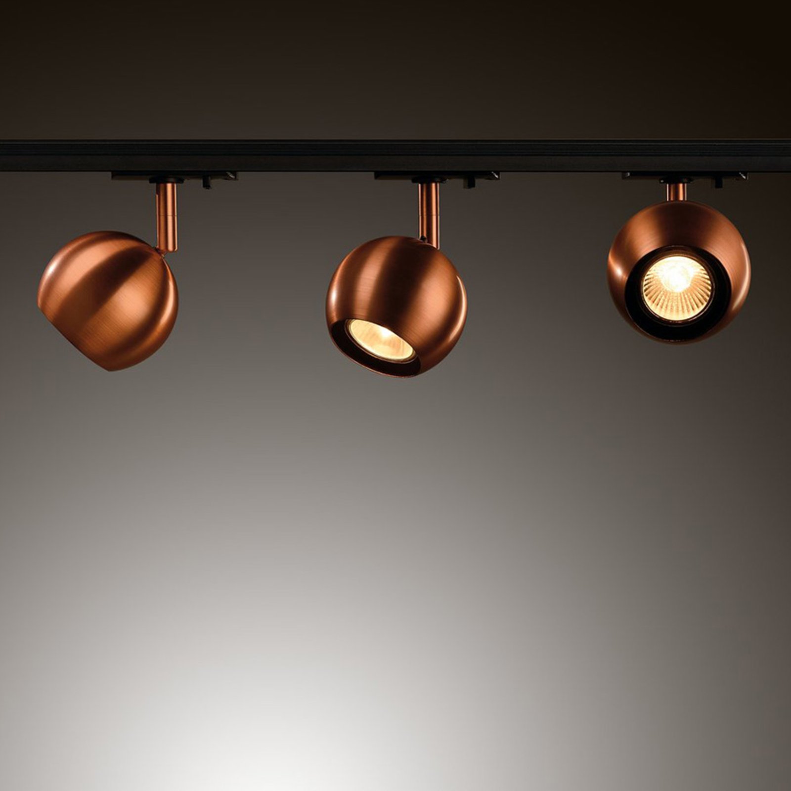 Rund spotlys Light Eye til 1 faset skinne, kobber SLV Light Eye Ball hengelampe, kobber | Lampegiganten.no