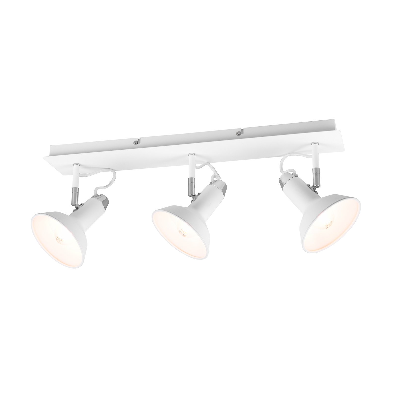 Faretto da soffitto Roxie orientabile a 3 luci bianco opaco