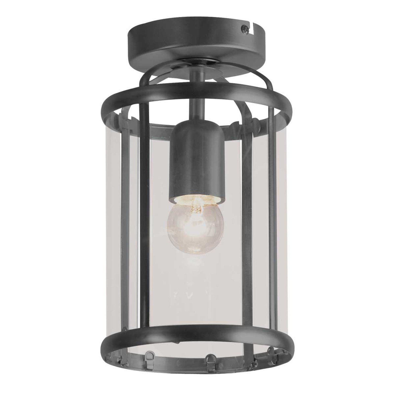 Pimpernel loftlampe, sort, metal, glas