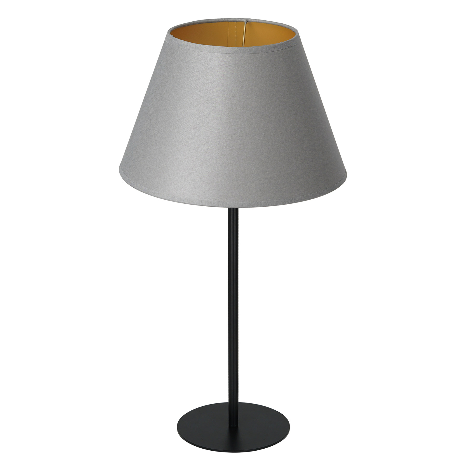 Lampa stołowa Soho, stożkowa 56cm szara/złota
