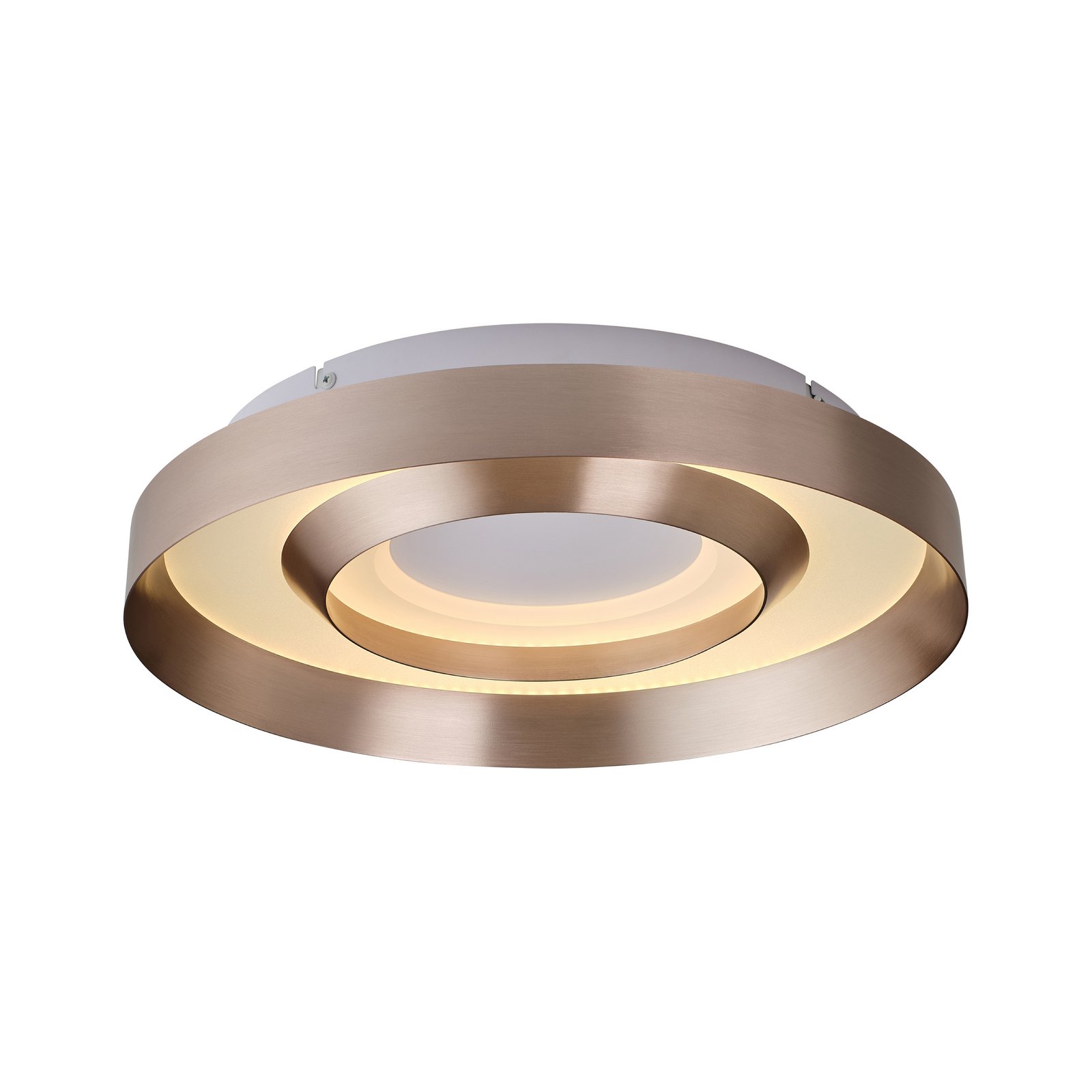 LED-taklampa Onix, Ø 40 cm, roséguld, metall
