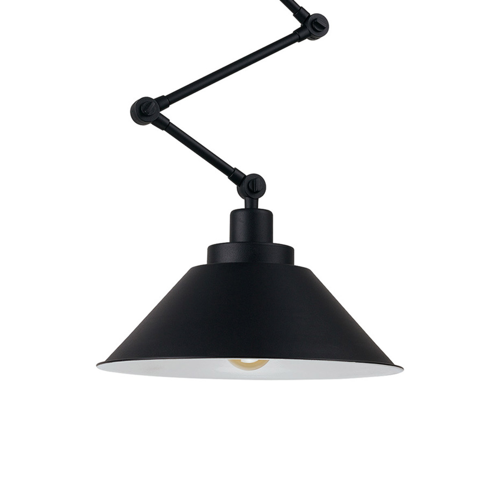 Pantograph hanging light with articulated suspension, black