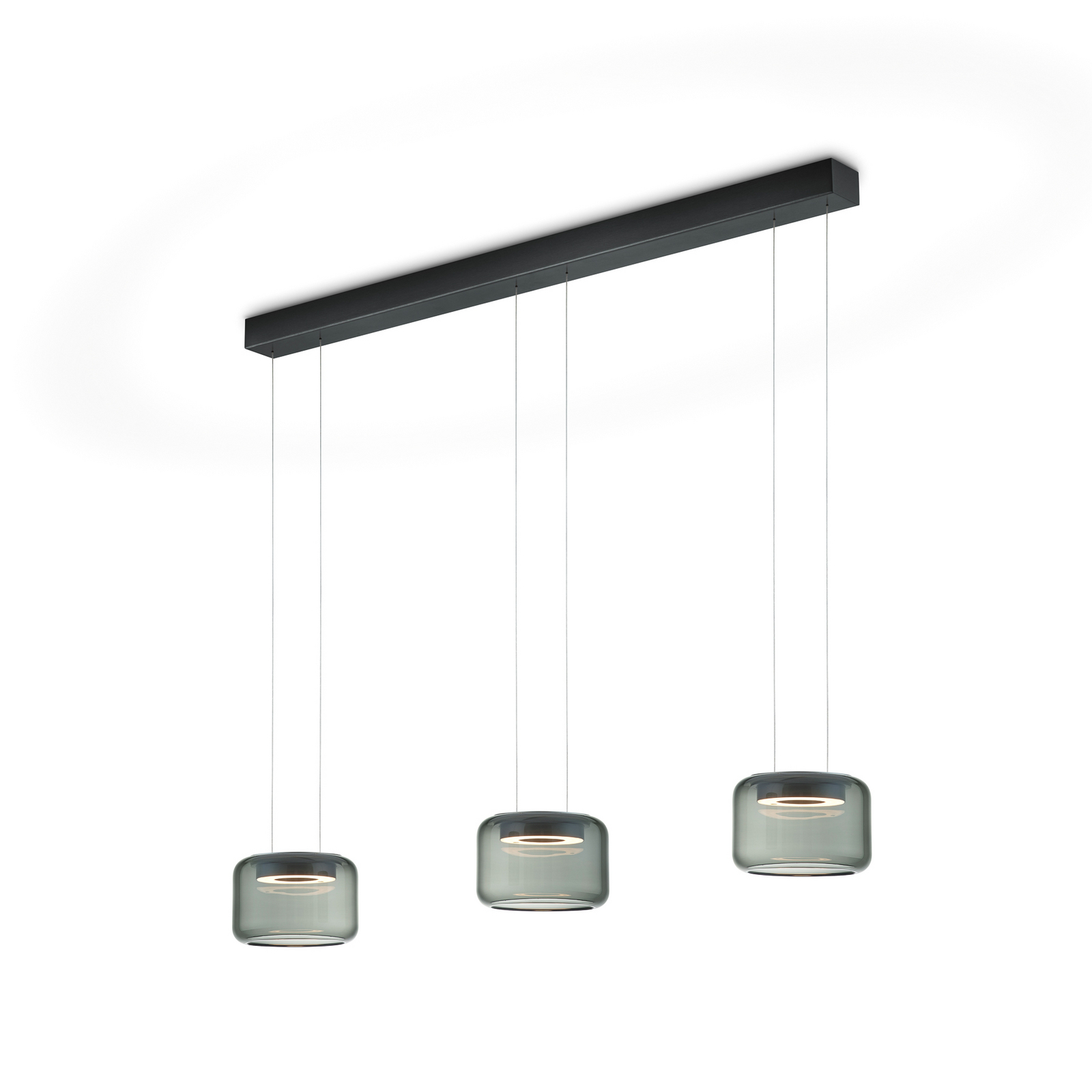 Lampada LED a sospensione Sidra, nera, lunghezza 120 cm, comando gestuale Lampada LED a sospensione Sidra, nera, lunghezza 120 cm, comando gestuale