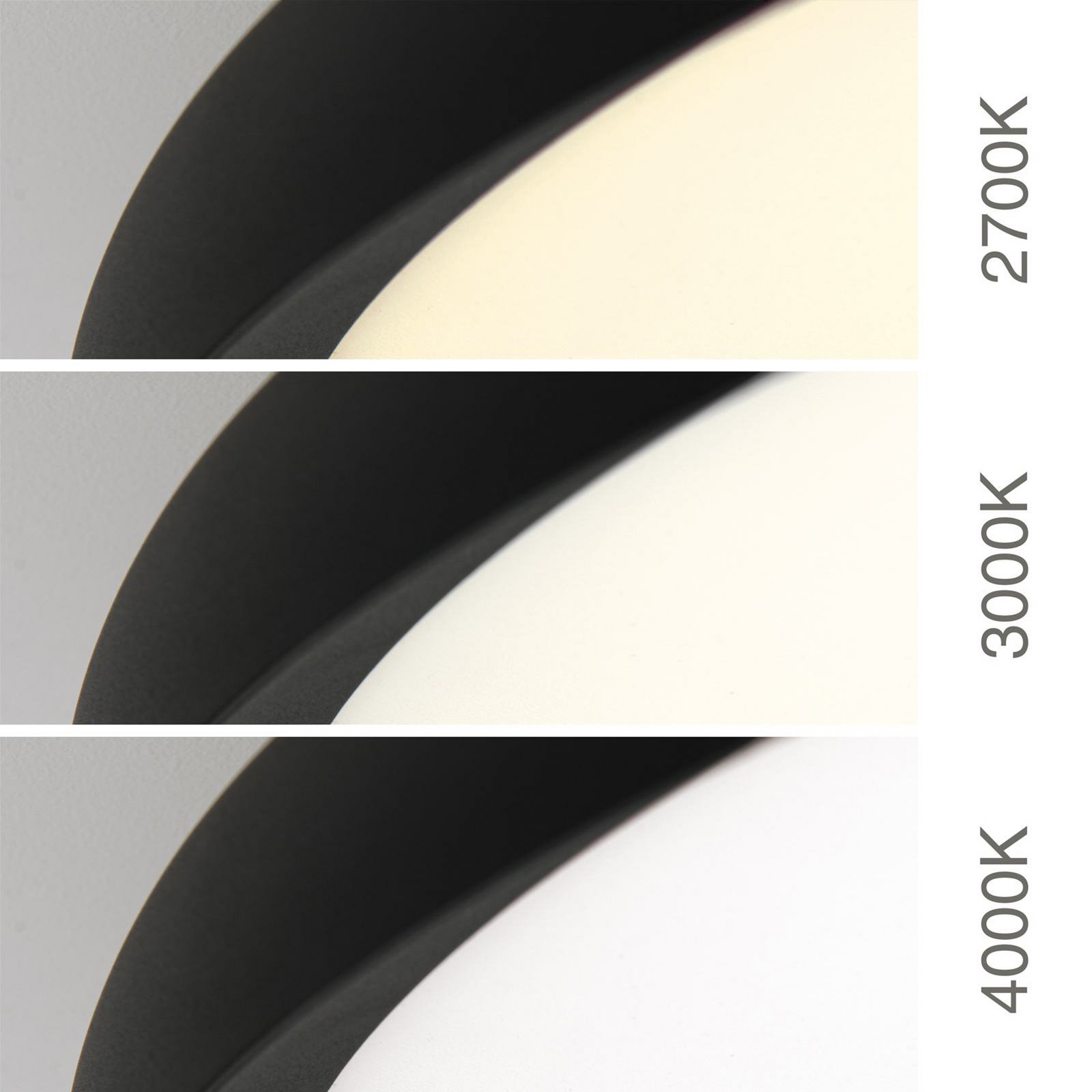 LED ceiling lamp Kant, Ø 80 cm black, CCT metal/plastic