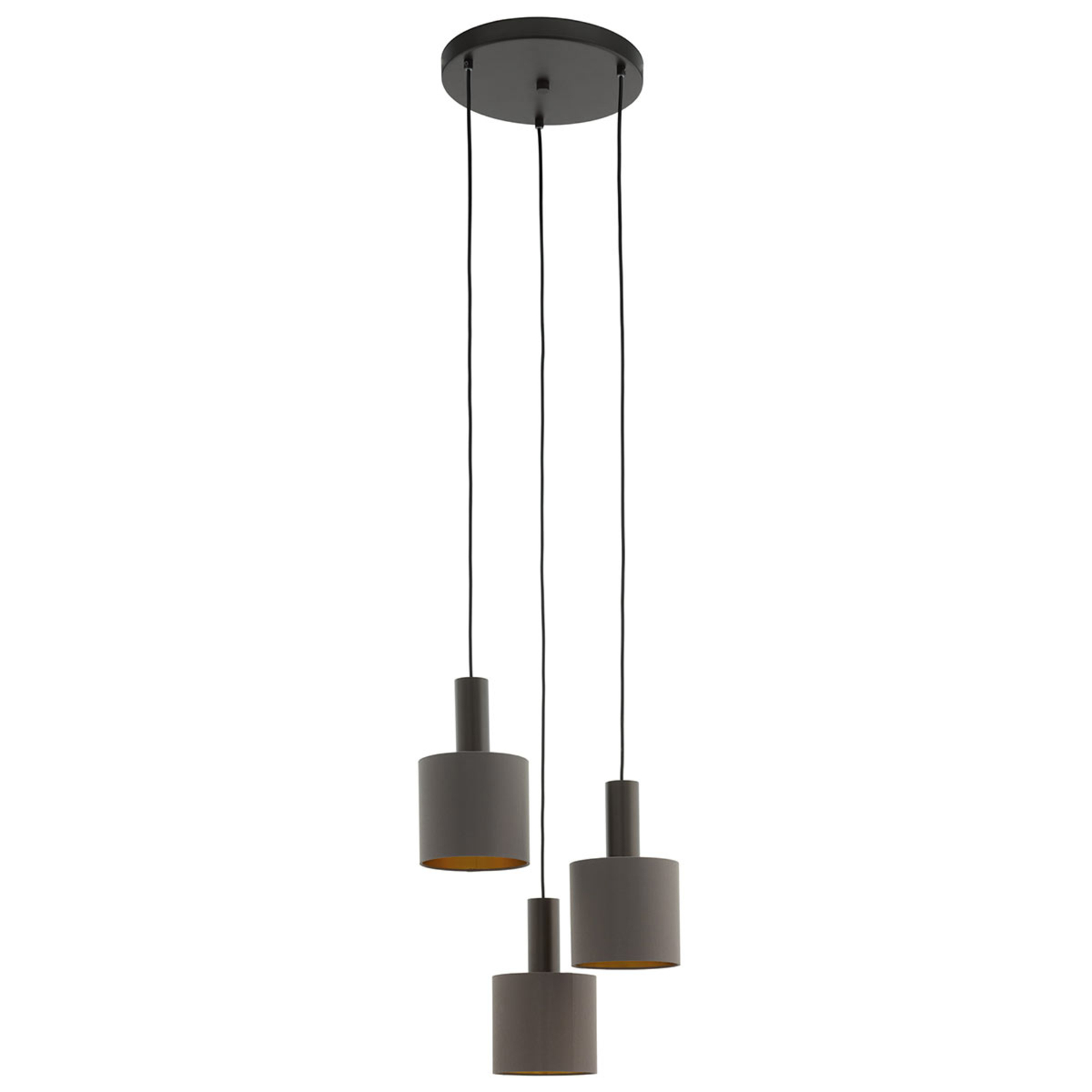 Hanglamp Concessa 3-lamps cappuccino/goud