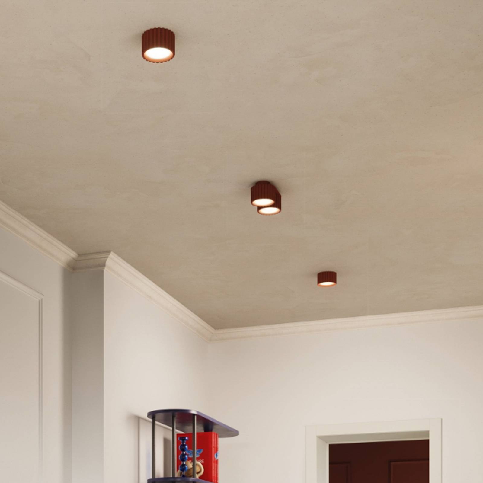 Deckenleuchte RIBLA, ocker, Ø 10 cm, Metall, GX53 günstig online kaufen