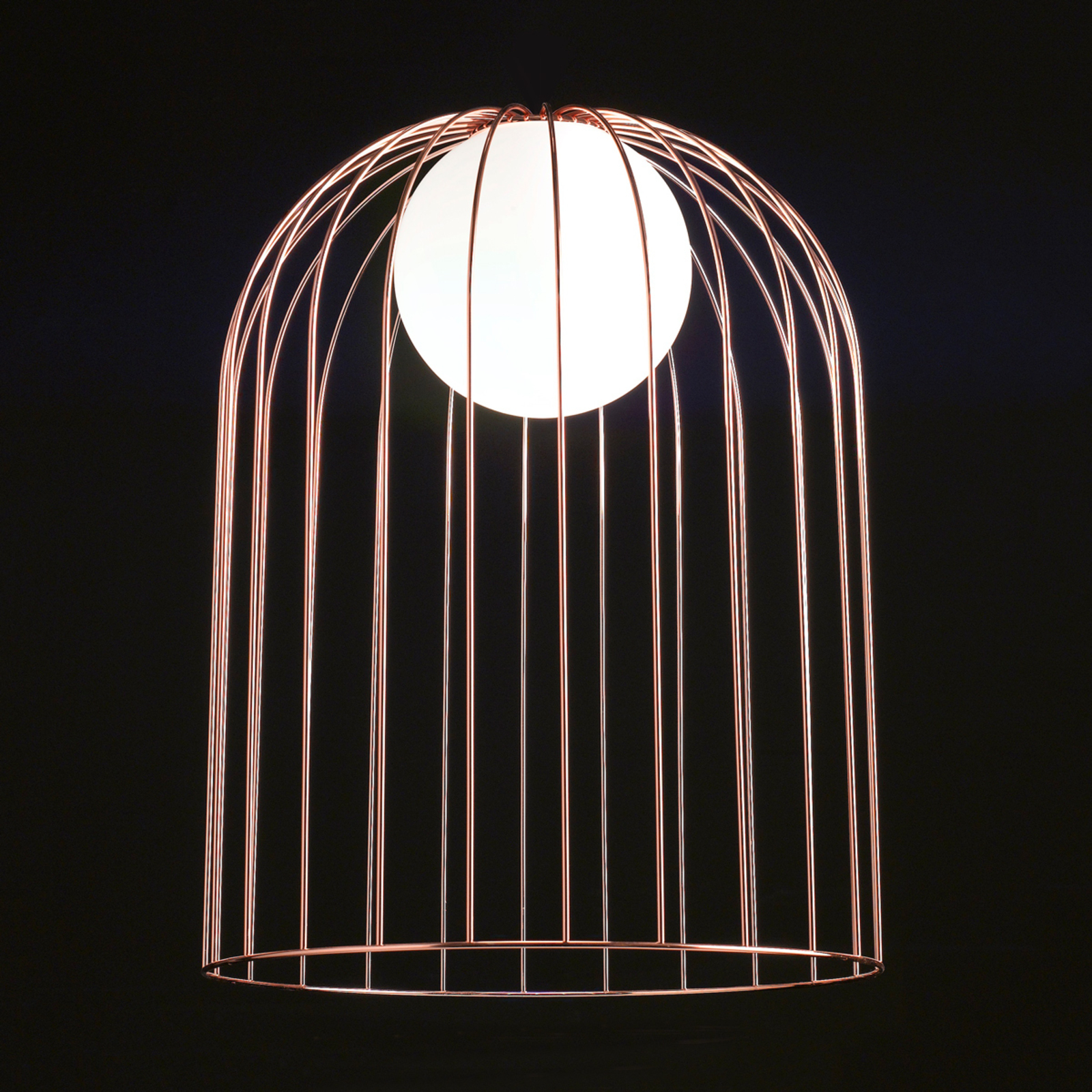 Selene Copper-coloured metal table lamp Kluvi, for Living / Dining Room, metal, glass, E14, 42 W, energy efficiency: A++, H: 41 cm