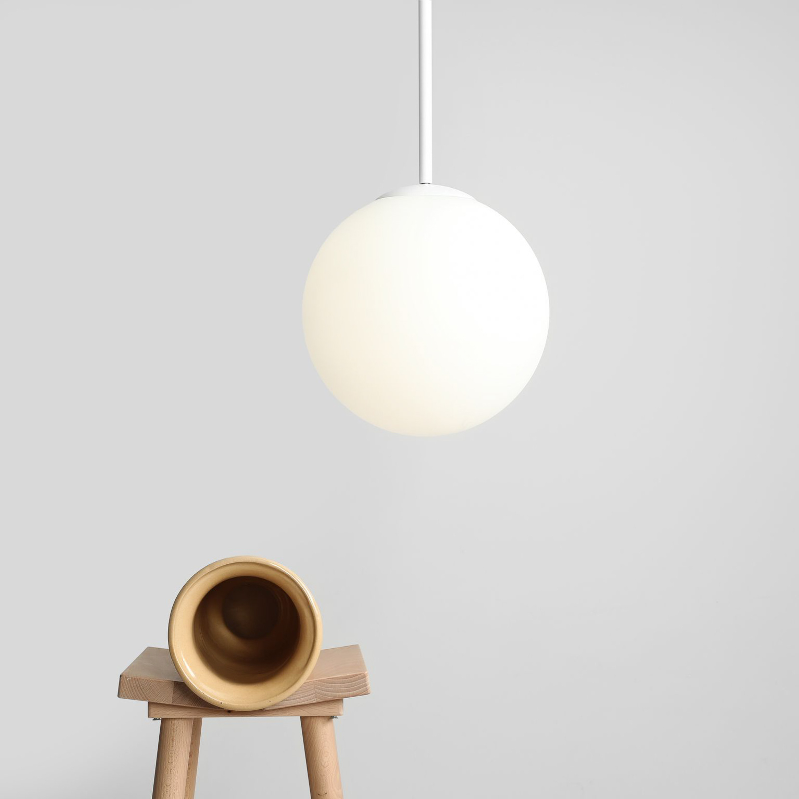 Pendellampa Bosso, 1 lampa, vit, 30 cm