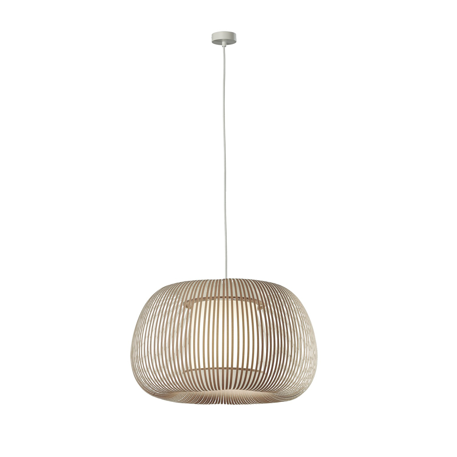 Mirta pendant light, lampshade made of acrylic struts, grey, Ø 38 cm