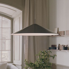 New Works LED rippvalgusti Brolly, Ø 90 cm, must, alumiiniumist