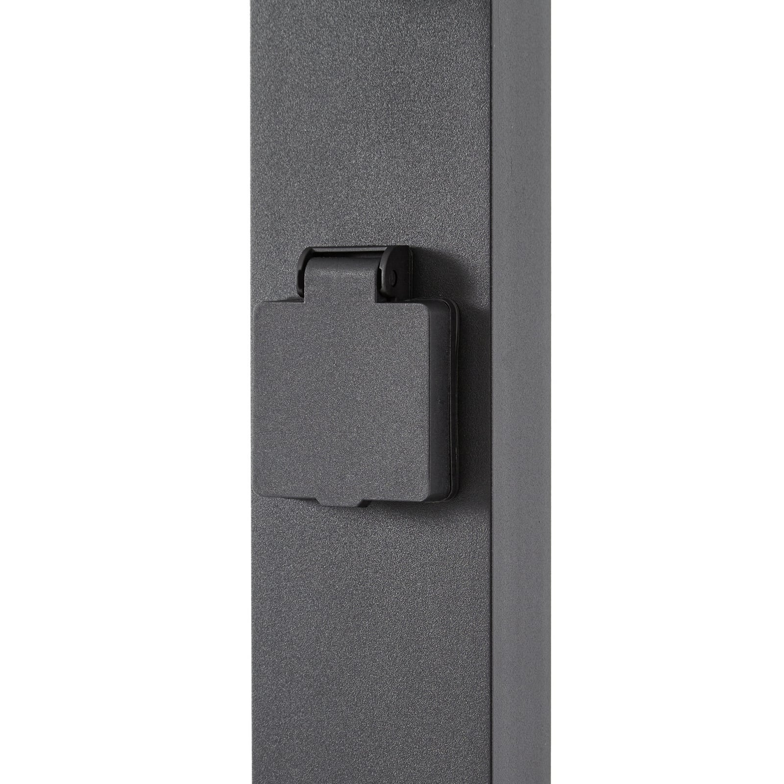 Osvětlení cesty Enerio, výška 80 cm, GU10, černé, zásuvka, hliník – Lindby