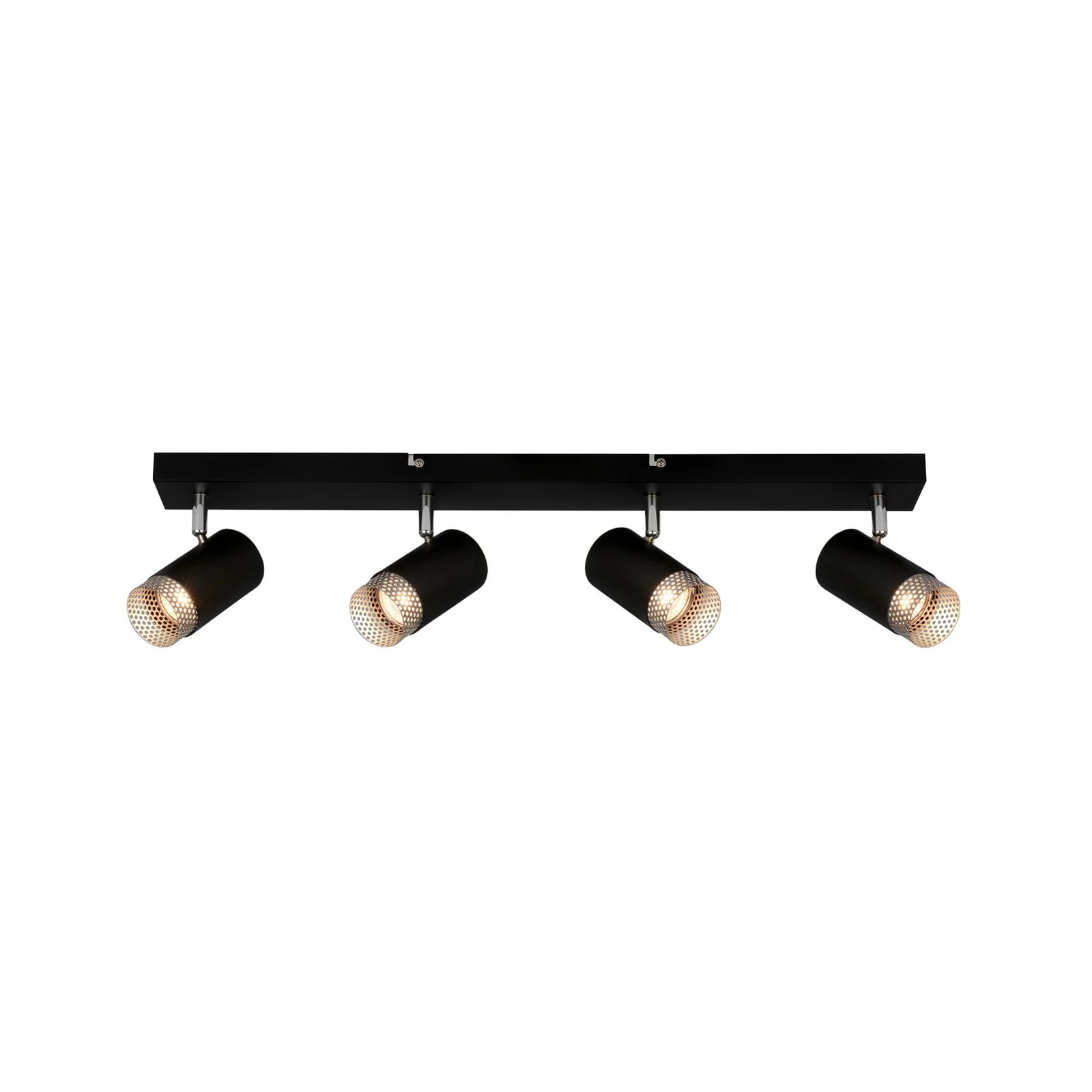 Spot pour plafond Plek GU10 noir/argent à 4 lampes