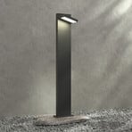 Lucande LED bollard light Silvan, 100 cm, graphite grey, metal