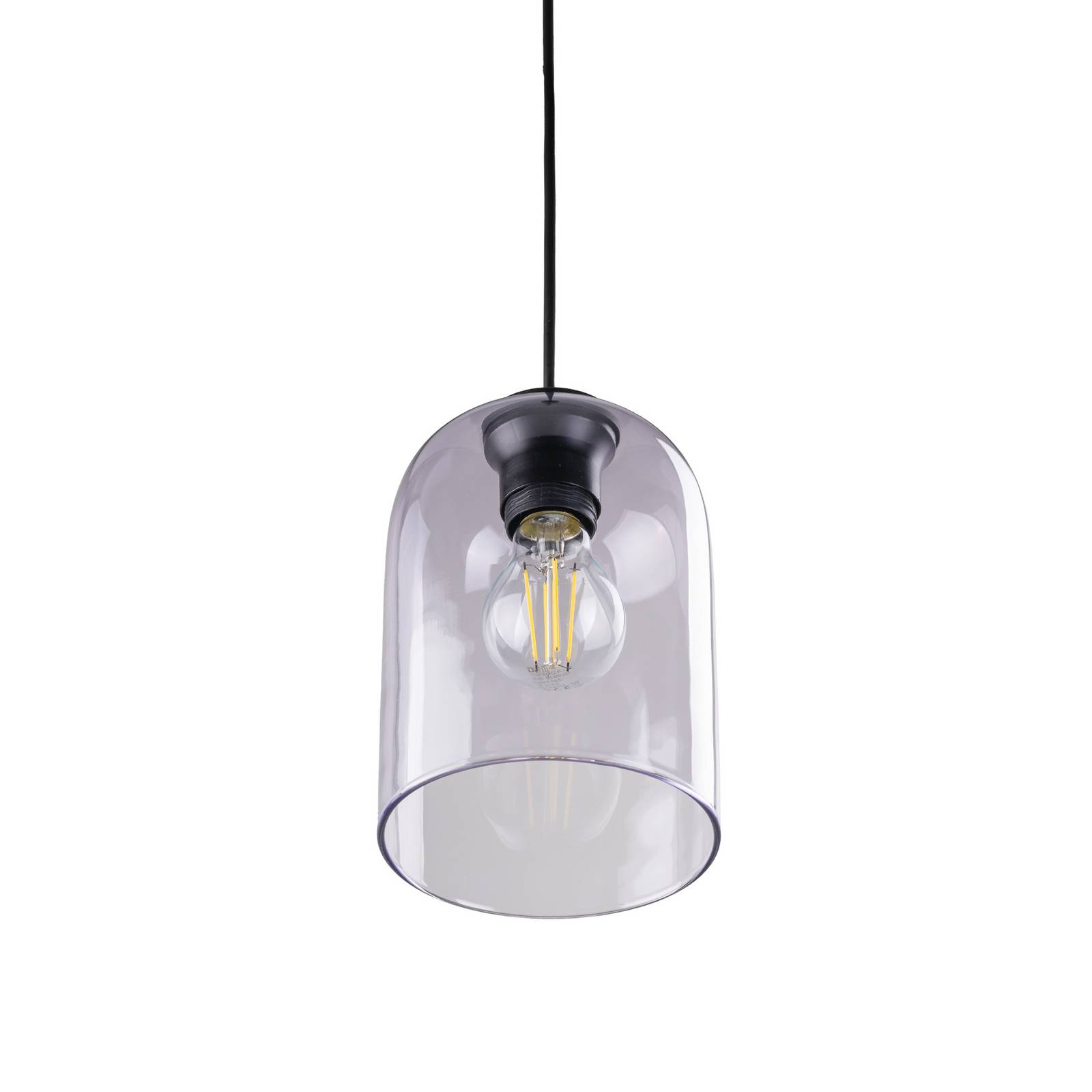 Lampa wisząca Molly, fioletowa, Ø 14 cm, metal/szkło