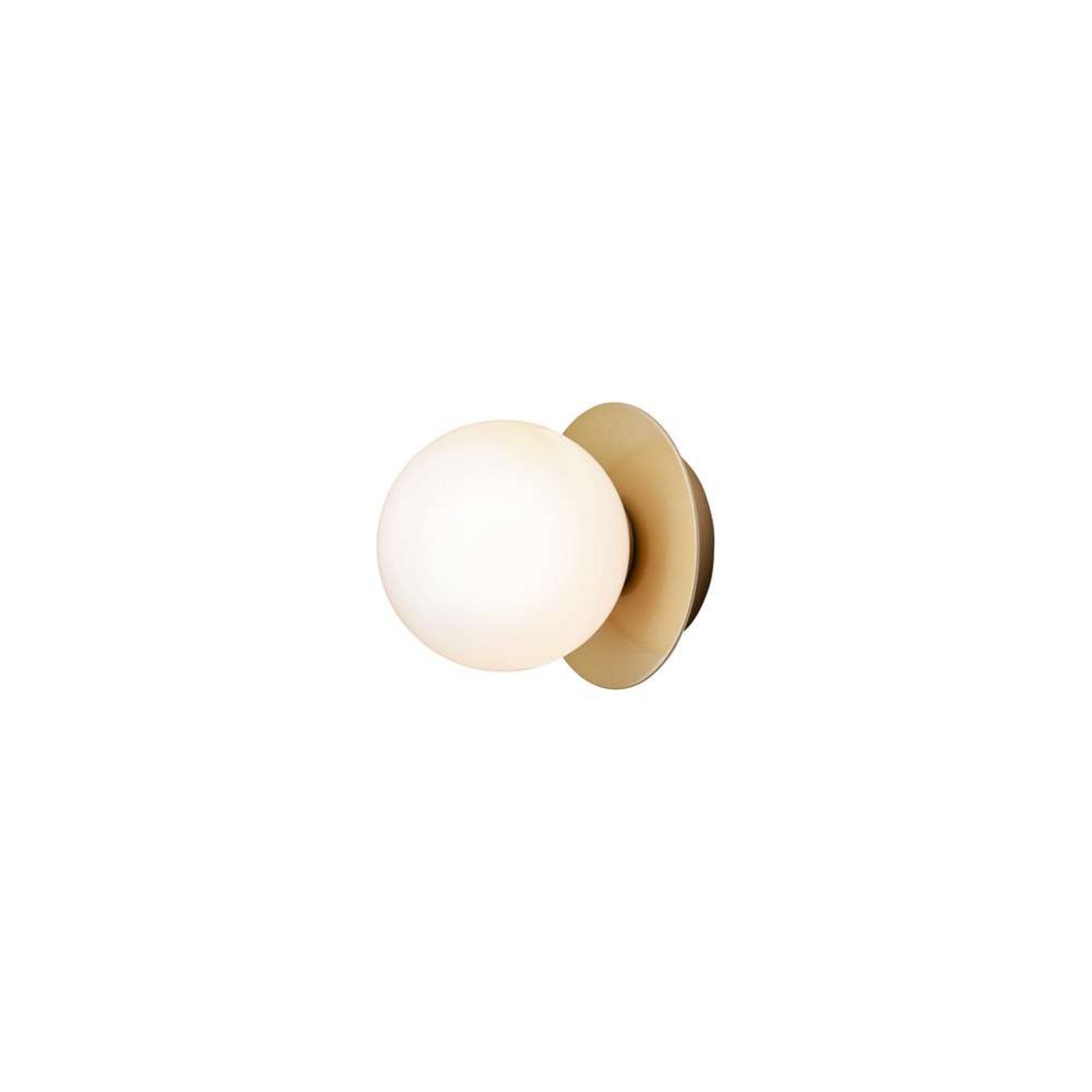 Nuura Candeeiro de parede Liila 1, Ø 14 cm, IP44, dourado/ópico
