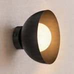 Væglampe Bibi K1, sort, stål/glas, Ø 18 cm