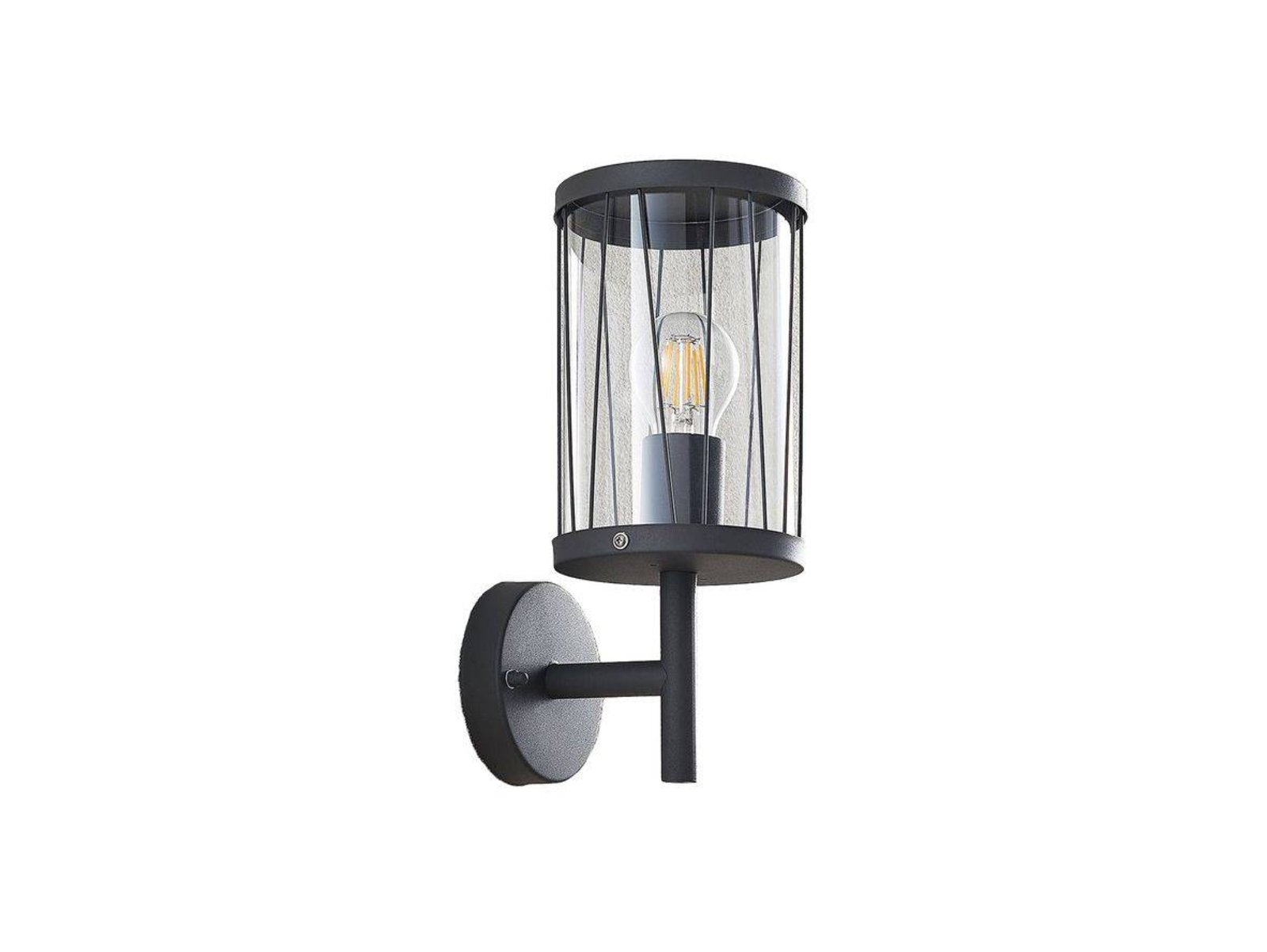Yonan Ulko Seinävalaisin Dark Grey/Clear - Lindby