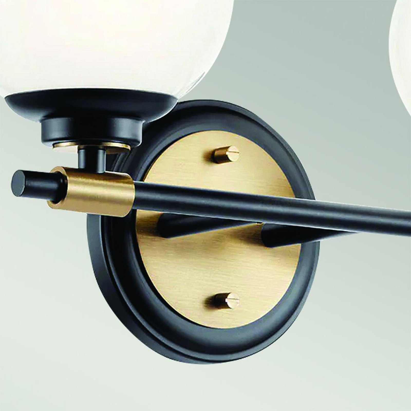 Applique Benno 2 nero-bronzo, bianco IP44 acciaio vetro G9