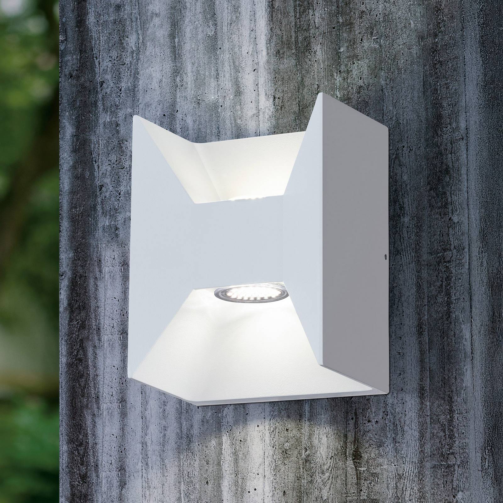 EGLO Applique d'extérieur LED Morino, blanche, hauteur 18 cm, métal